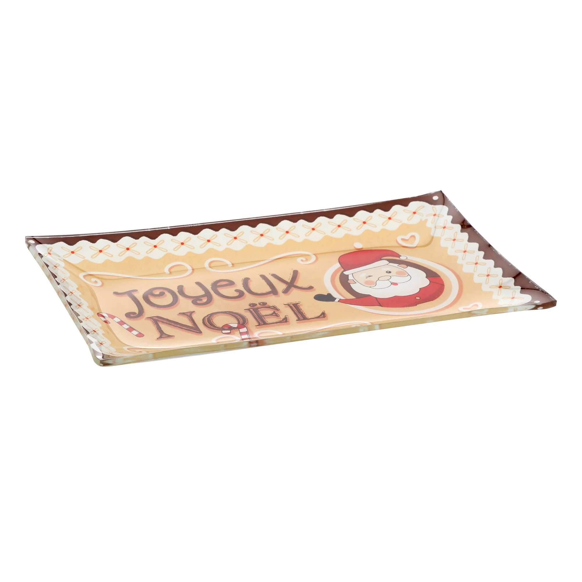 Plat de Noël rectangle  - Beige - Image 2