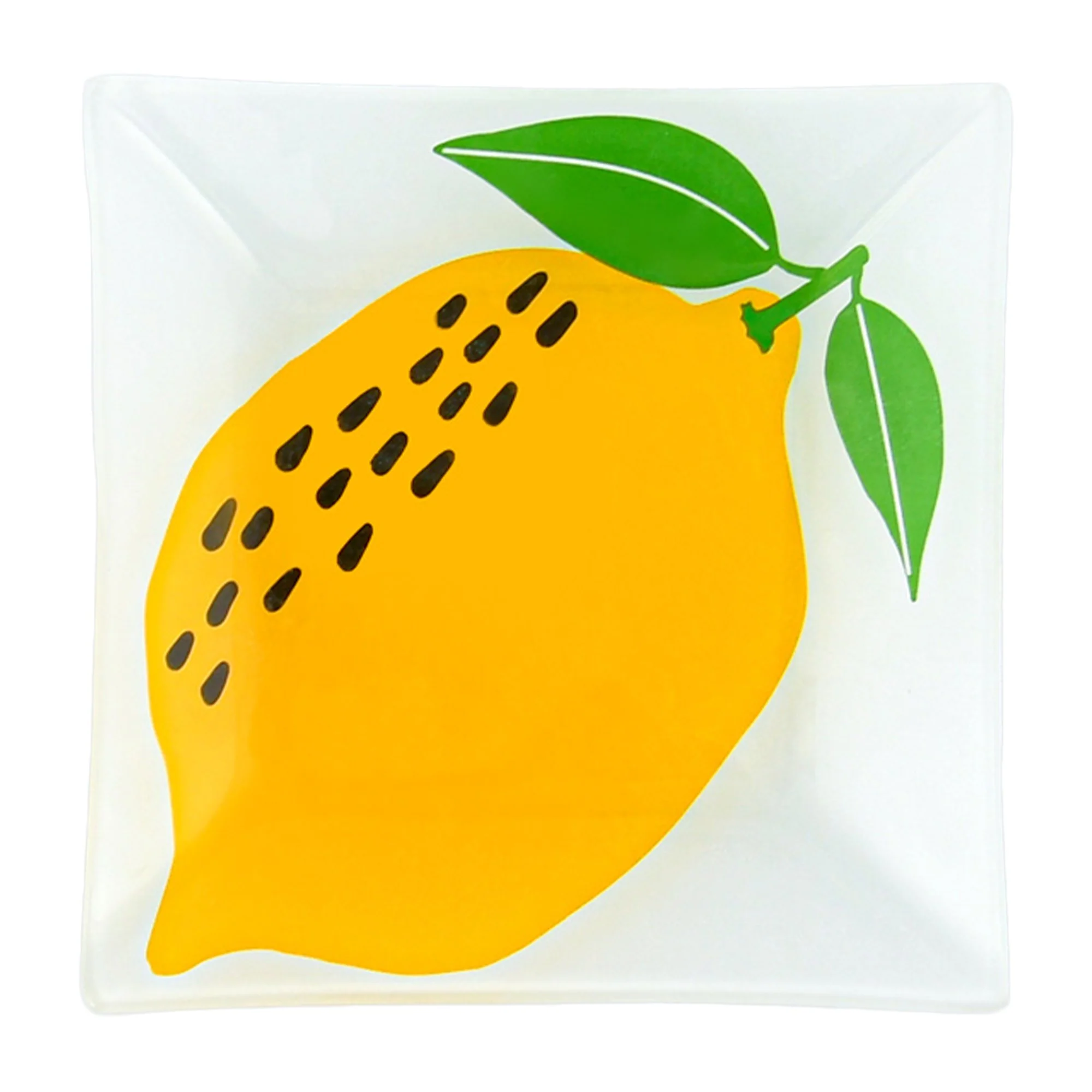 Plat en verre citron 15x15cm