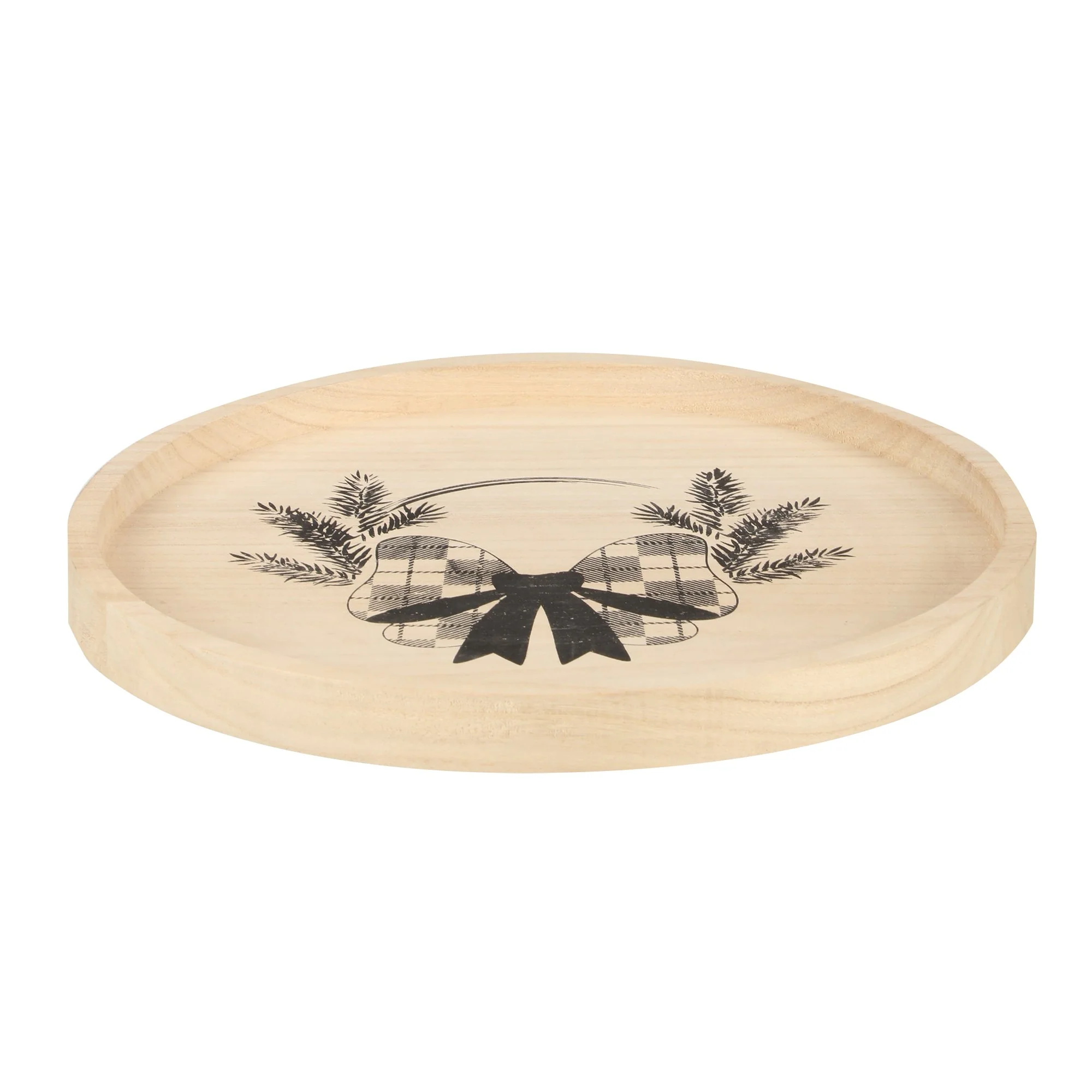 Plateau en bois 30cm - Beige - Image 2