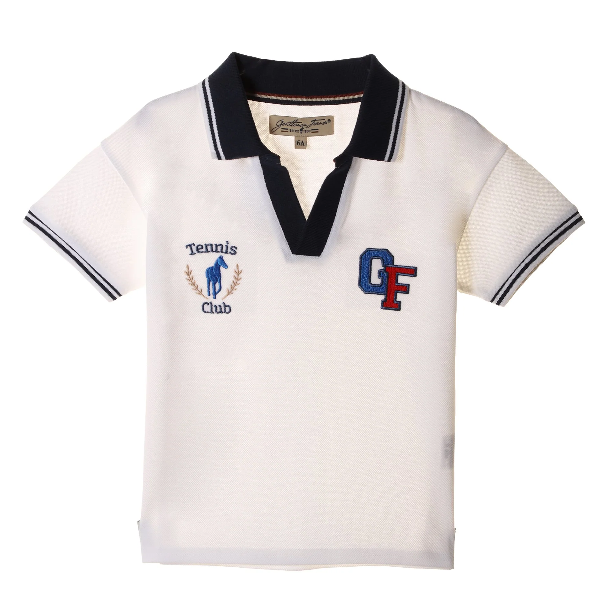 Polo avec patch et broderie - Blanc