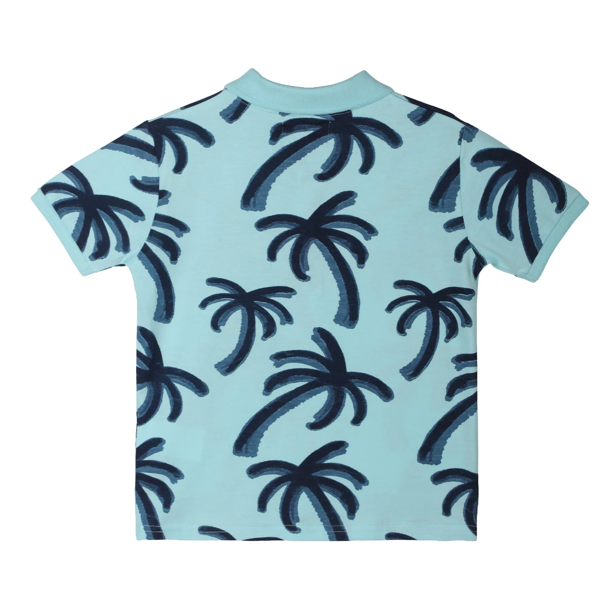 Polo imprimé manche courte - Bleu