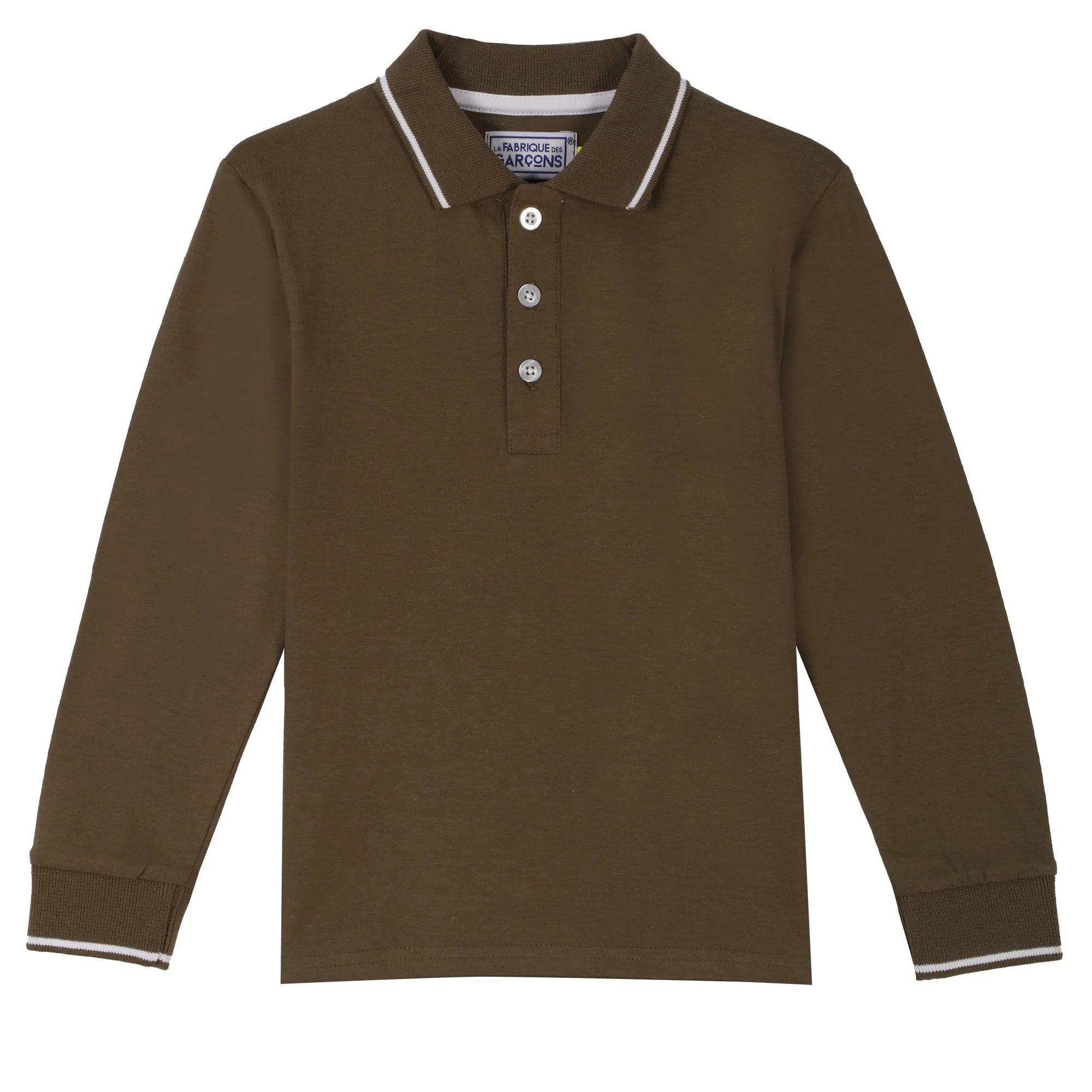 Polo manches longues 3/12 ans - Kaki
