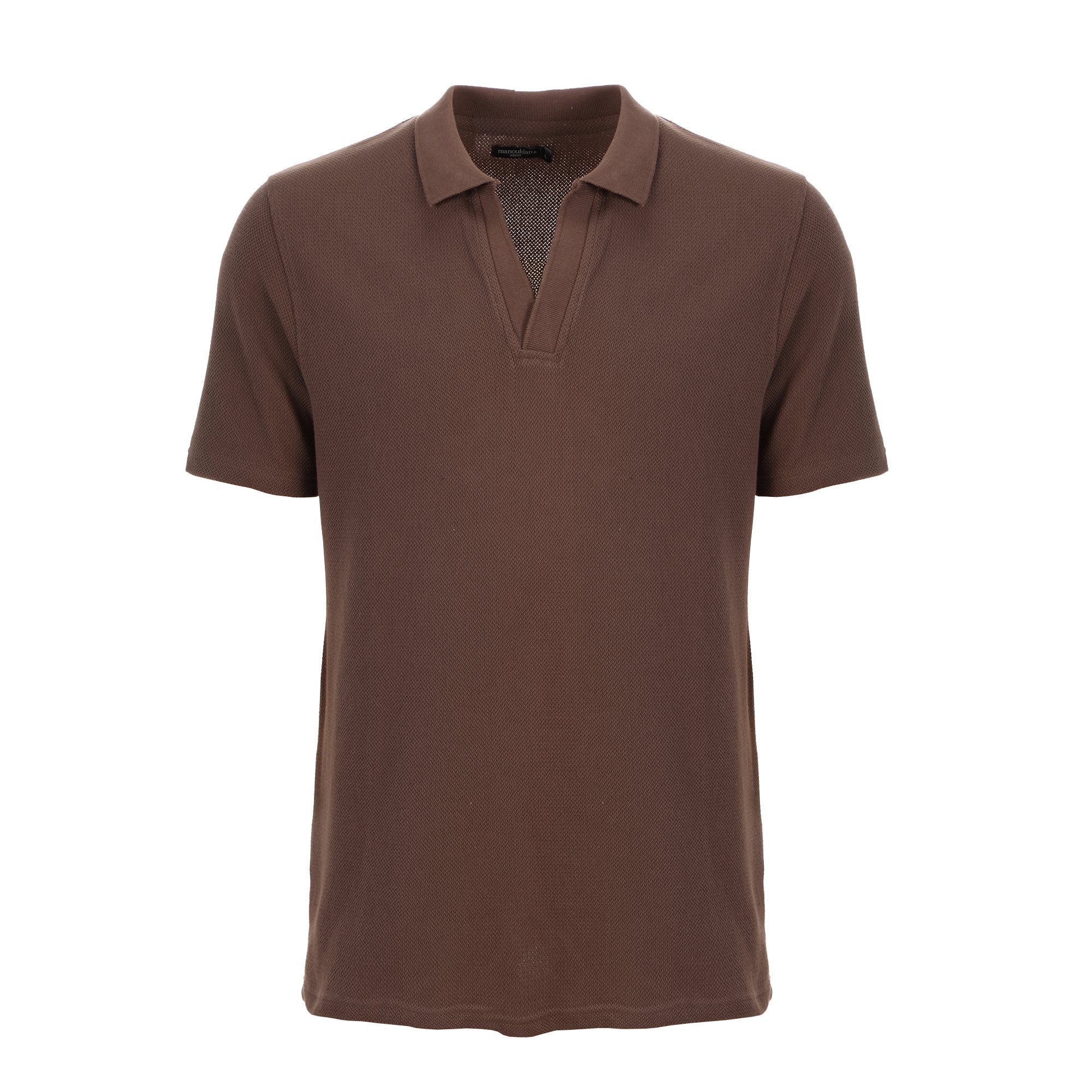 Polo texturé - Marron