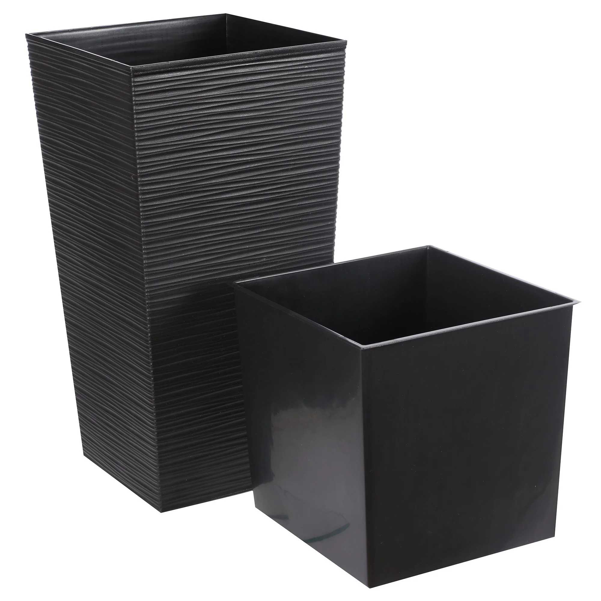 POT CARRE EFFET BOIS 25X25XH46.5 CM - Image 2