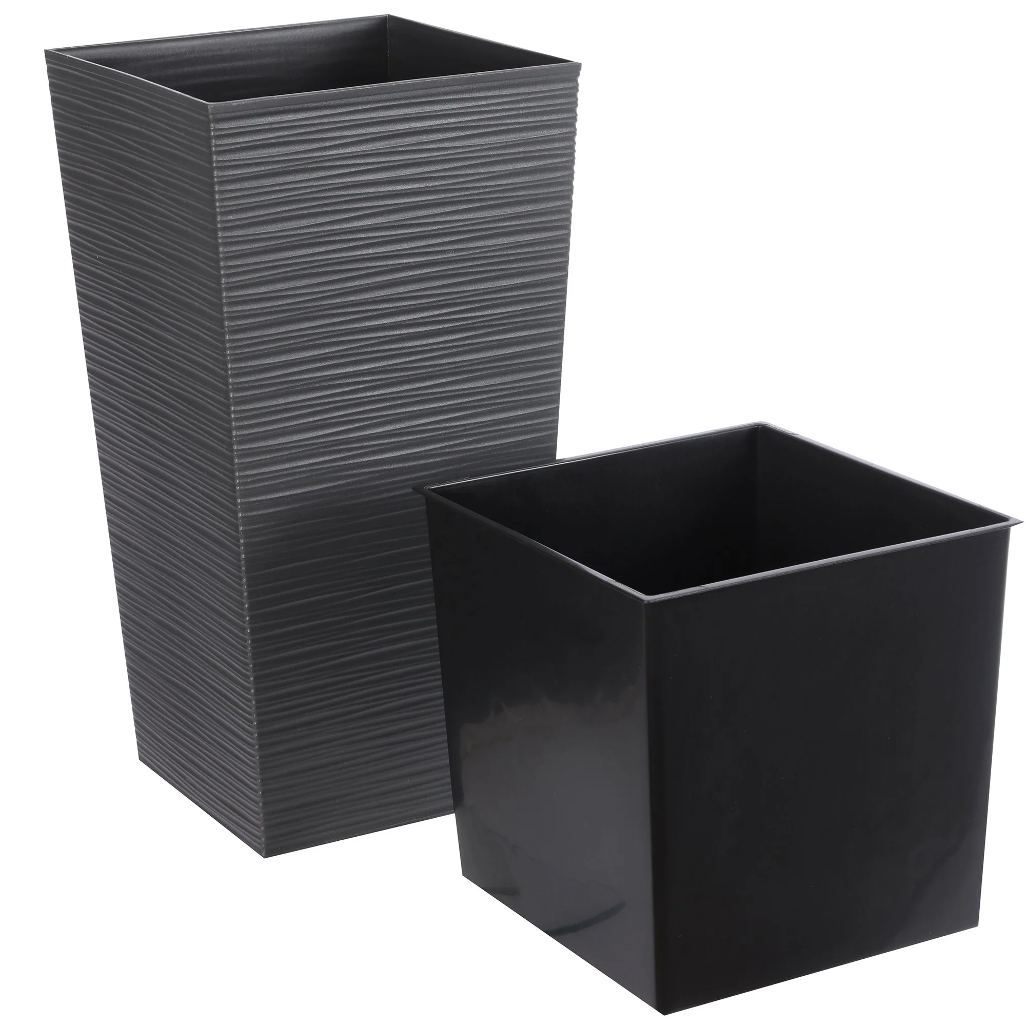 POT CARRE EFFET BOIS 25X25XH46.5 CM - Image 4