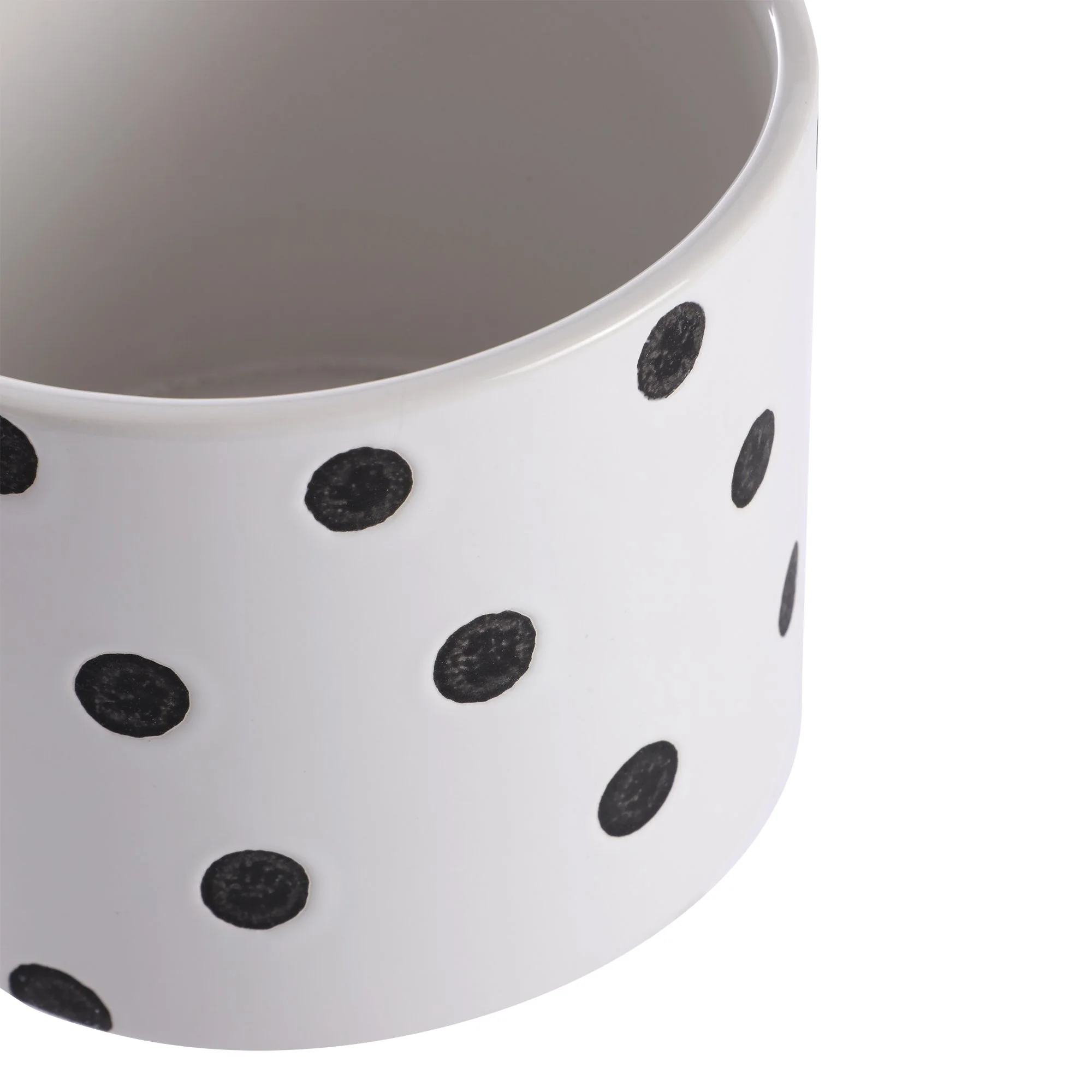 Pot en dolomite blanc à pois noir - Image 2