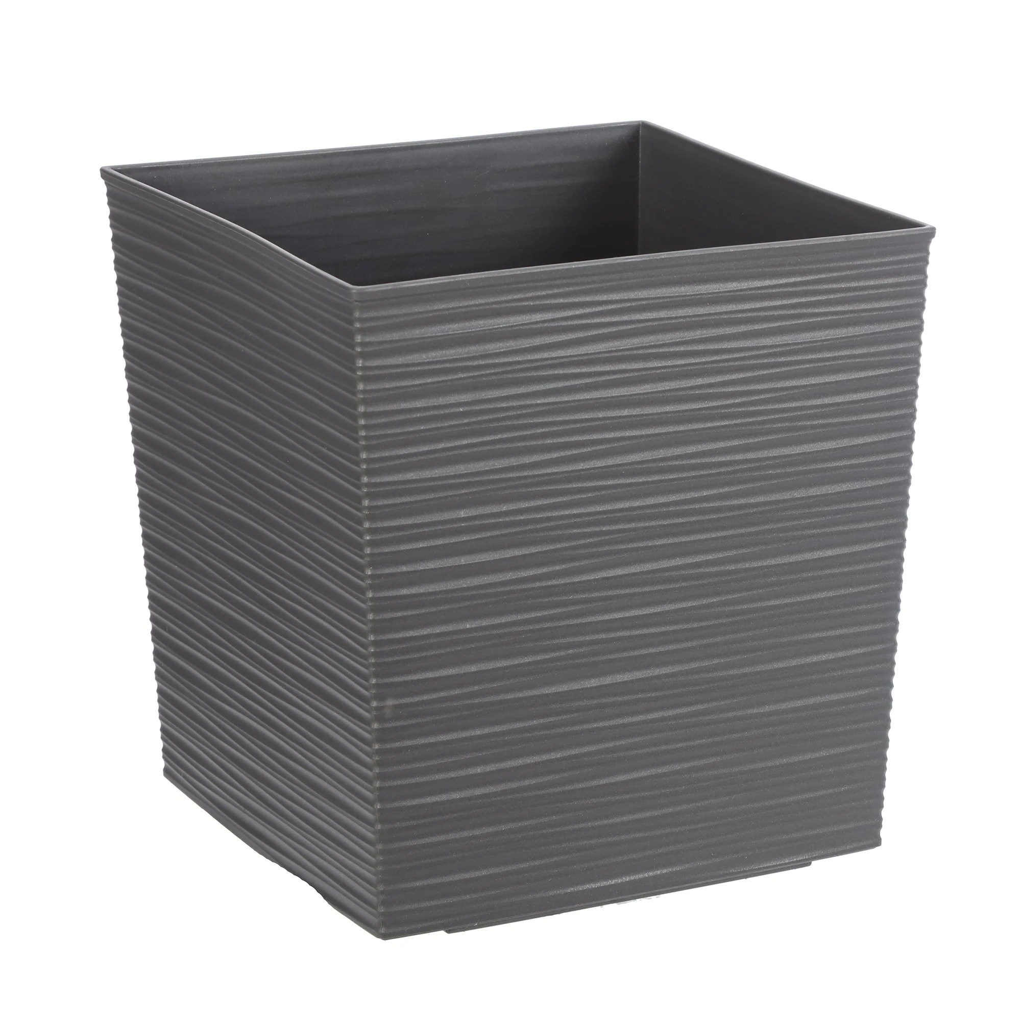 POT PLAST ASPECT BOIS ANTHRACITE 25X25XH26CM - Image 4