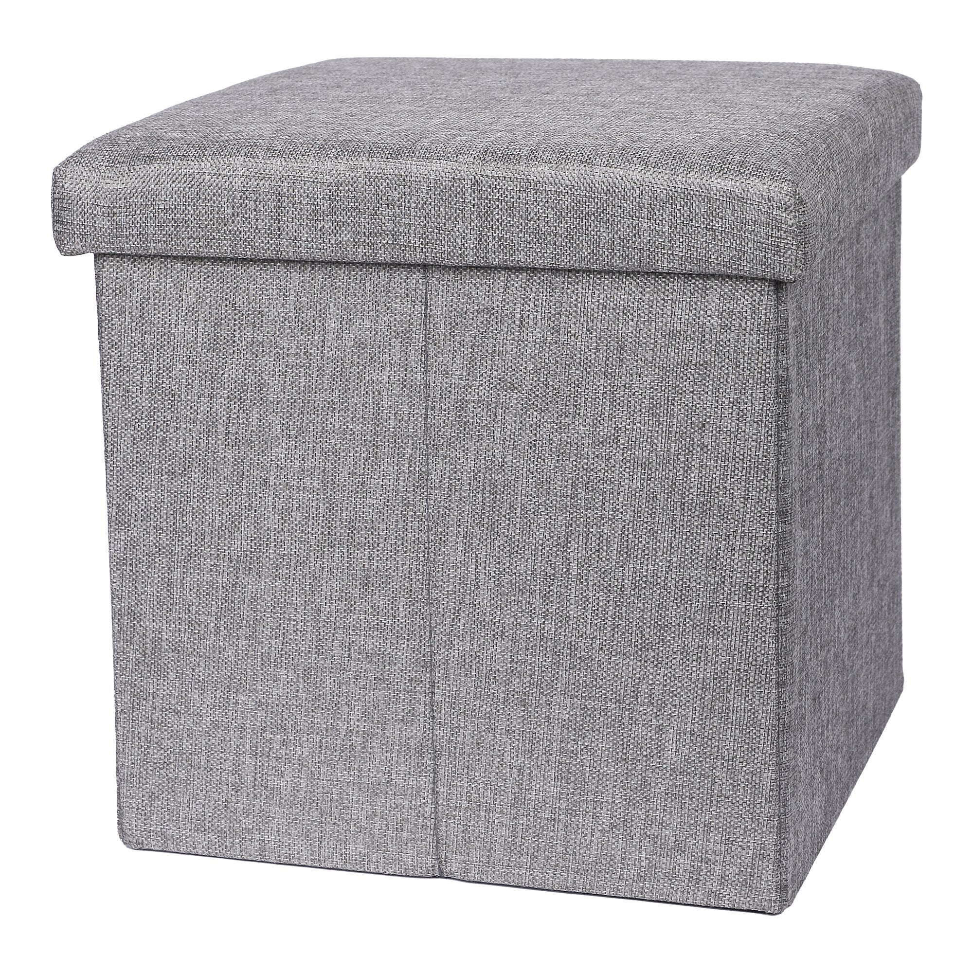 Pouf simple pliable imitation lin - Image 2