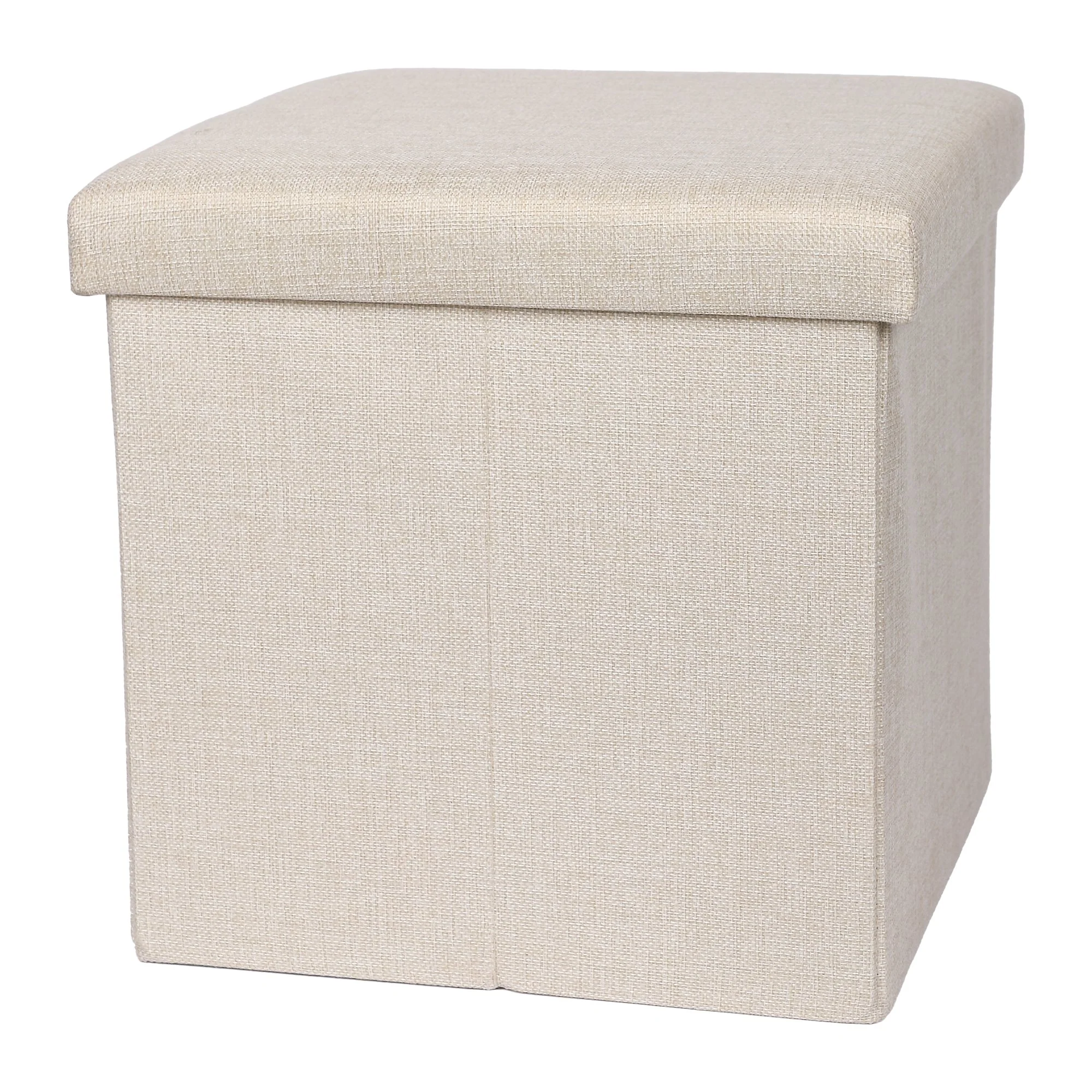 Pouf simple pliable imitation lin - Image 6
