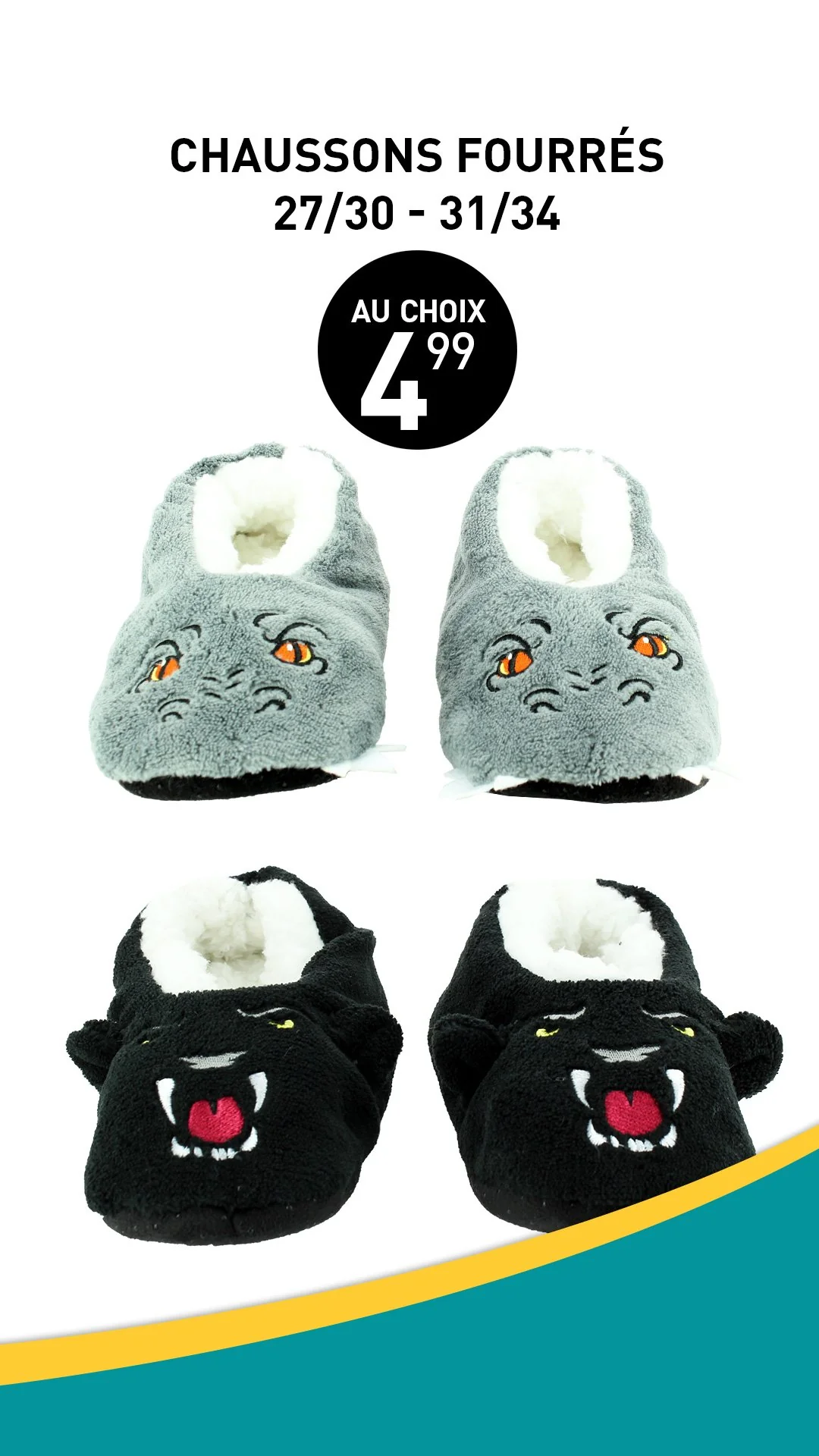 PR CHAUSSONS FOURRES MONSTRE SEMELLE SUEDE 27/30 31/34 - Image 4