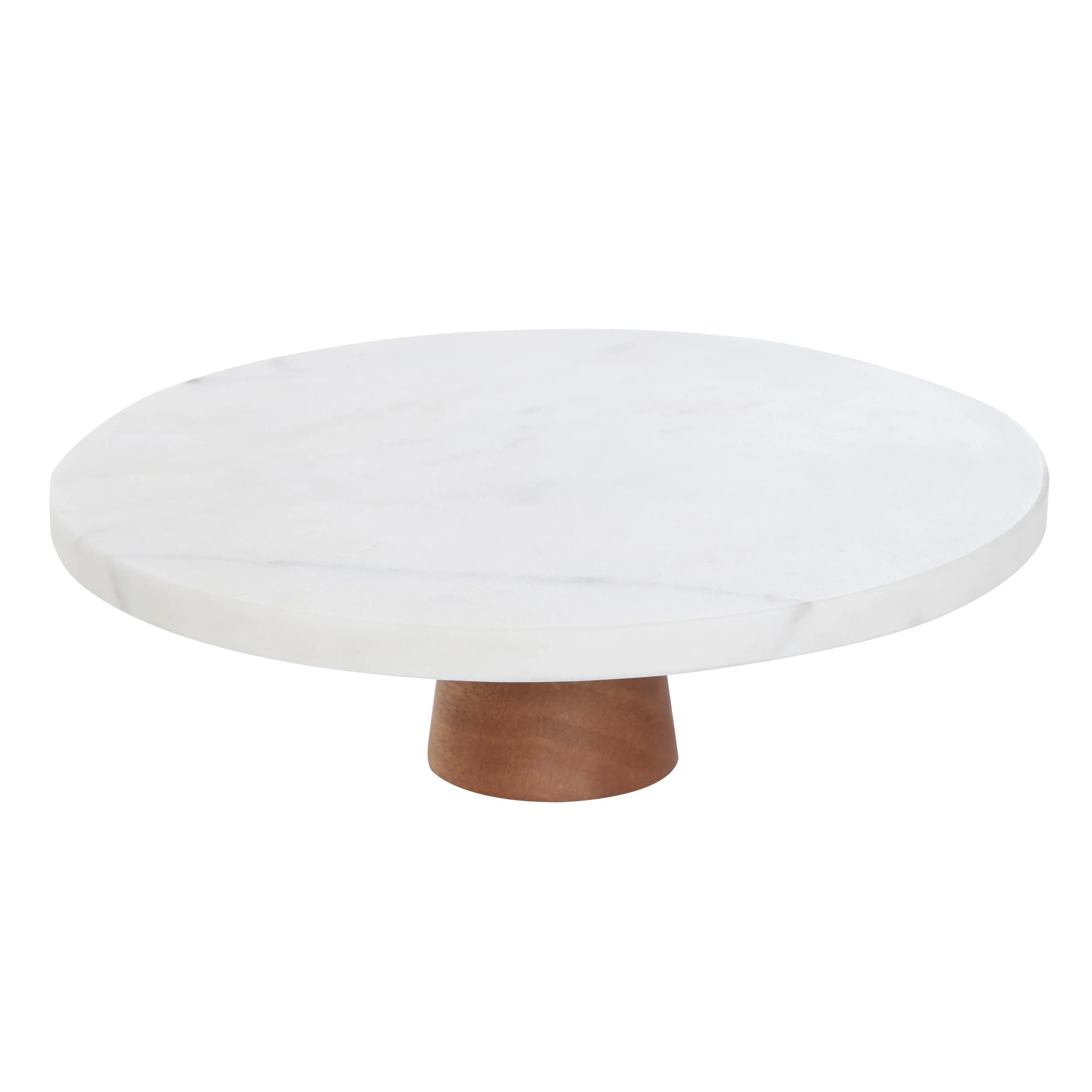 Présentoir à Gâteaux sur pied marbre Blanc 25cm
