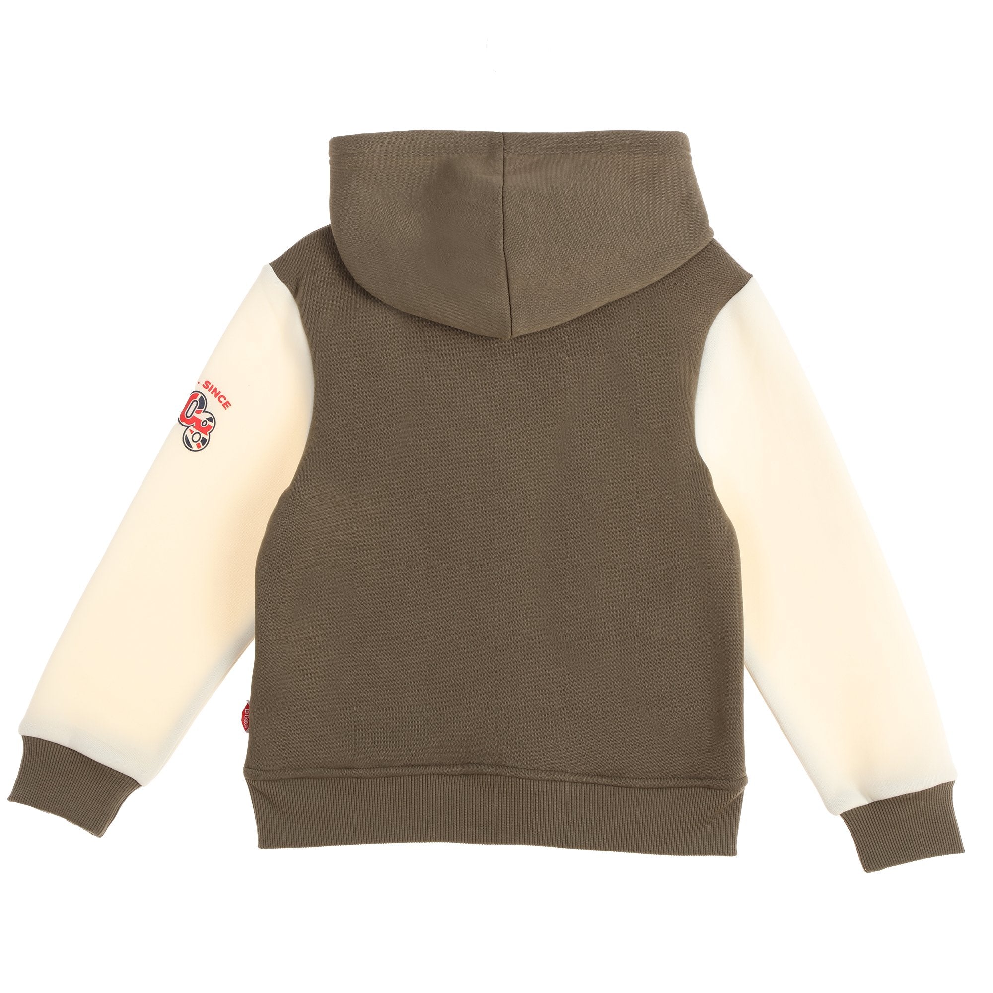 Pull Ă capuche Teddy Bicolore - Kaki - Image 2