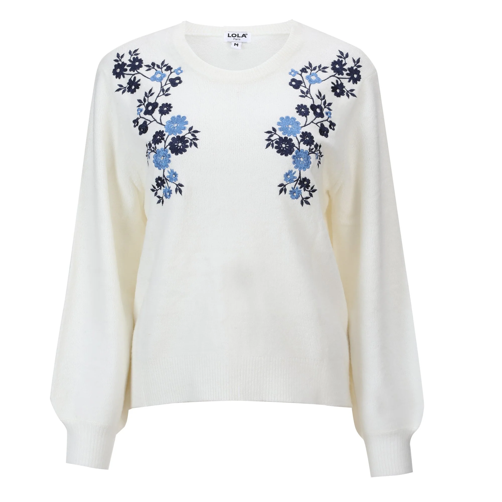 Pull broderie - Blanc