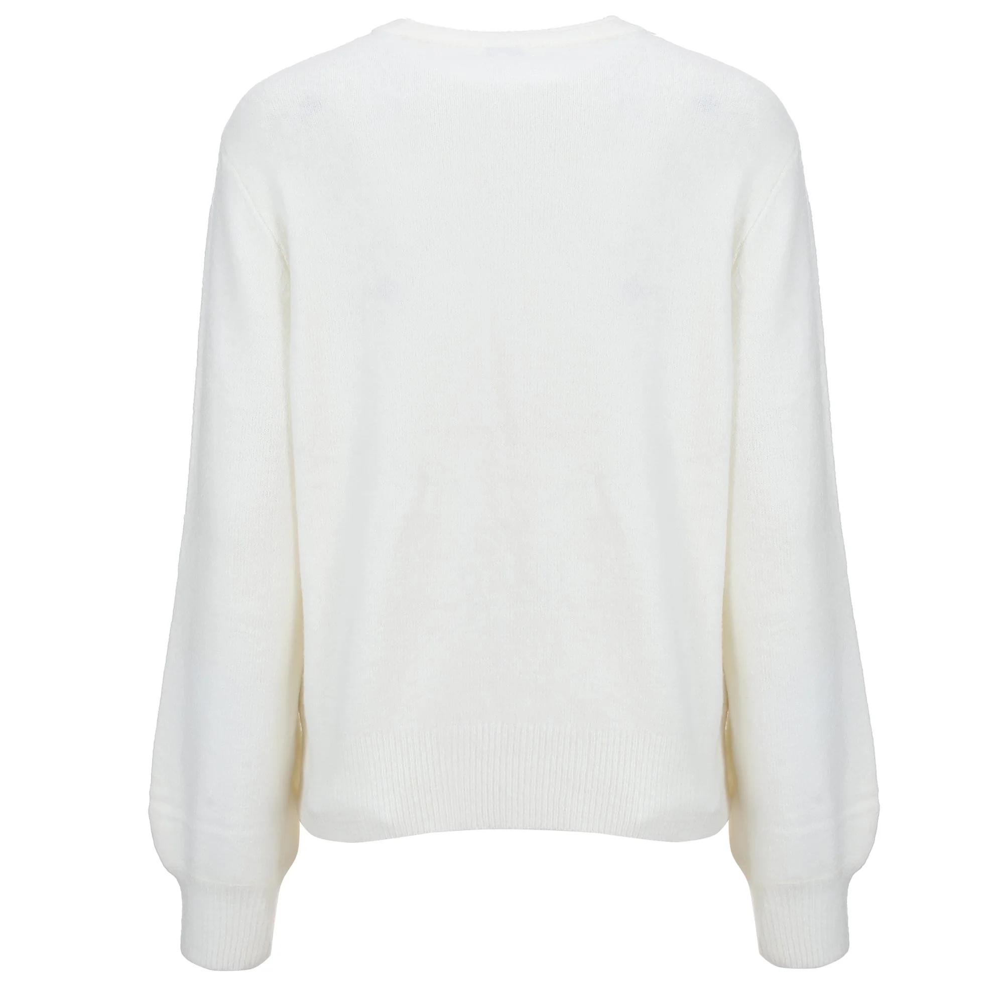 Pull broderie - Blanc - Image 2