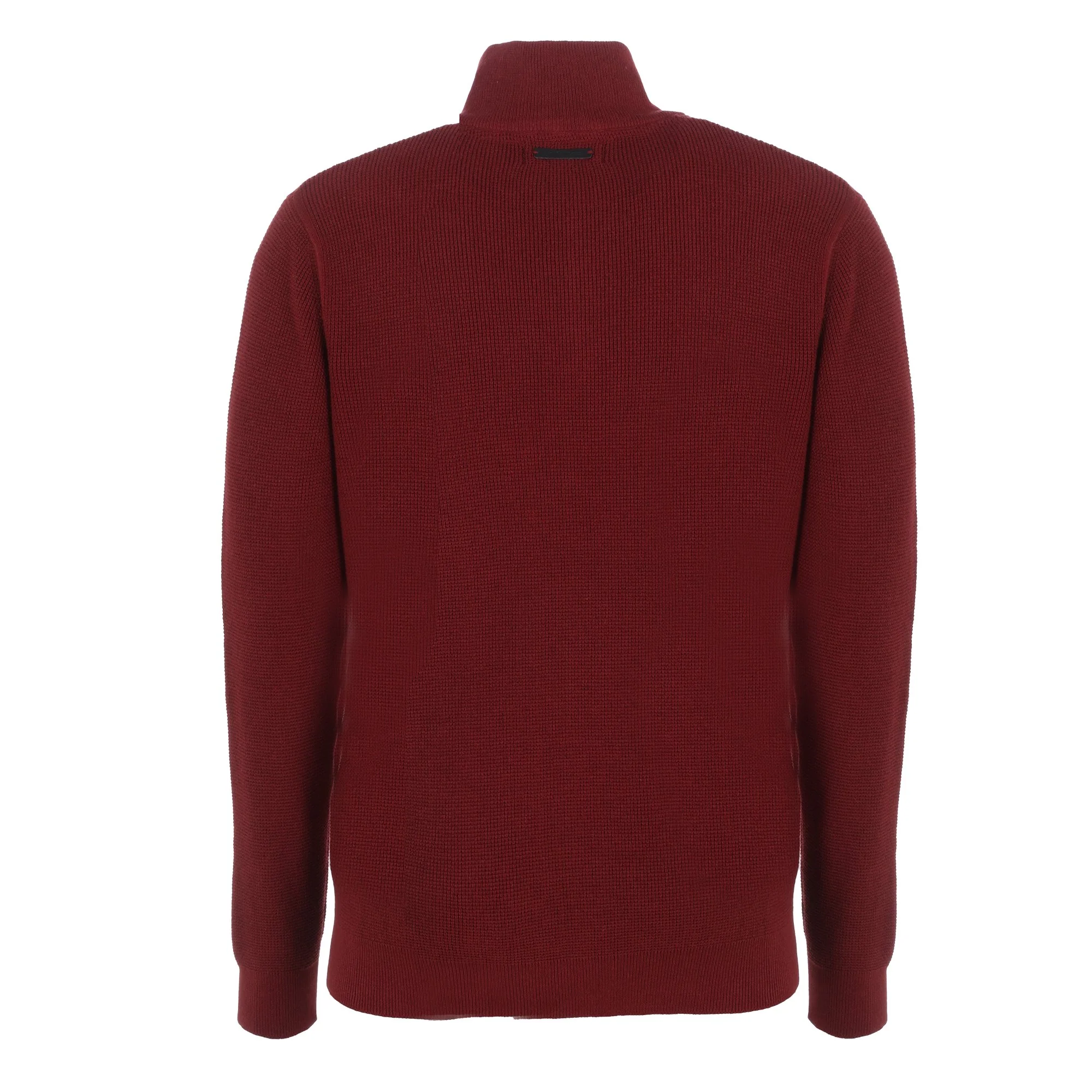 Pull col camionneur bordeaux ou bleu  - Rouge - Image 2