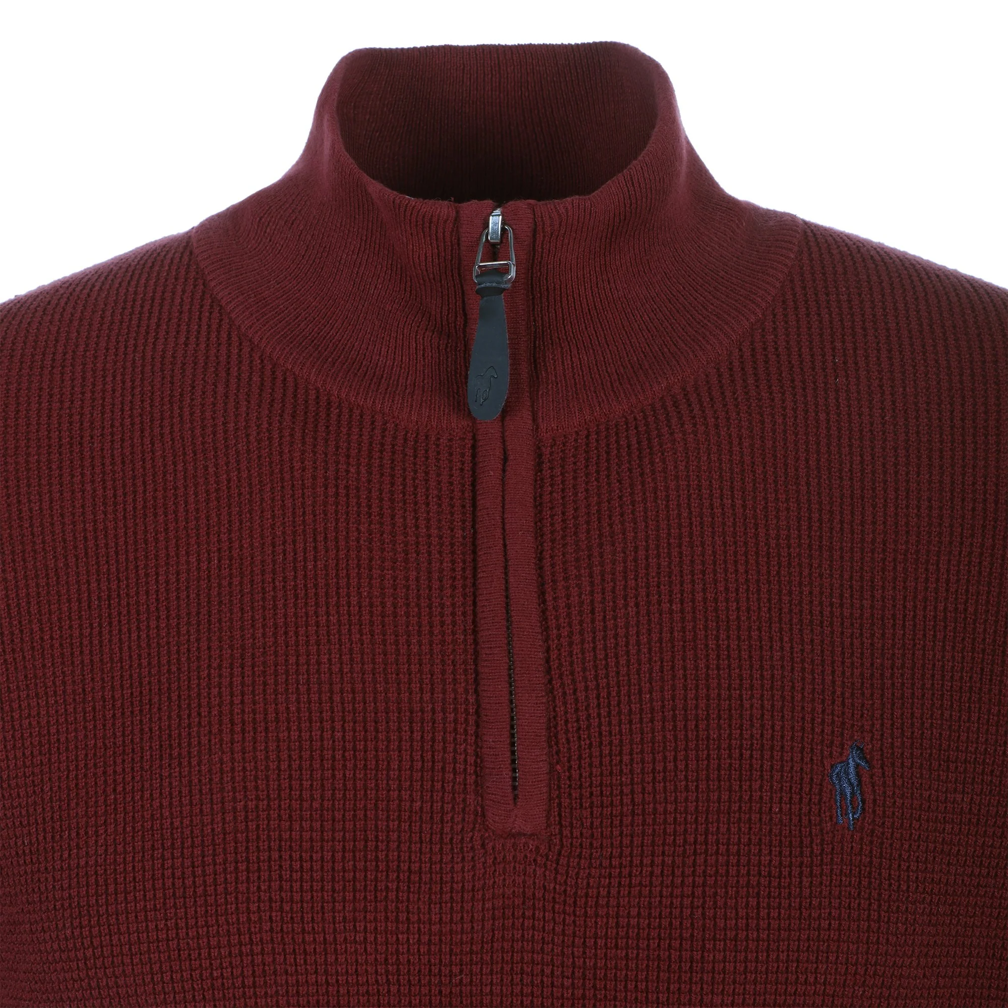 Pull col camionneur bordeaux ou bleu  - Rouge - Image 3