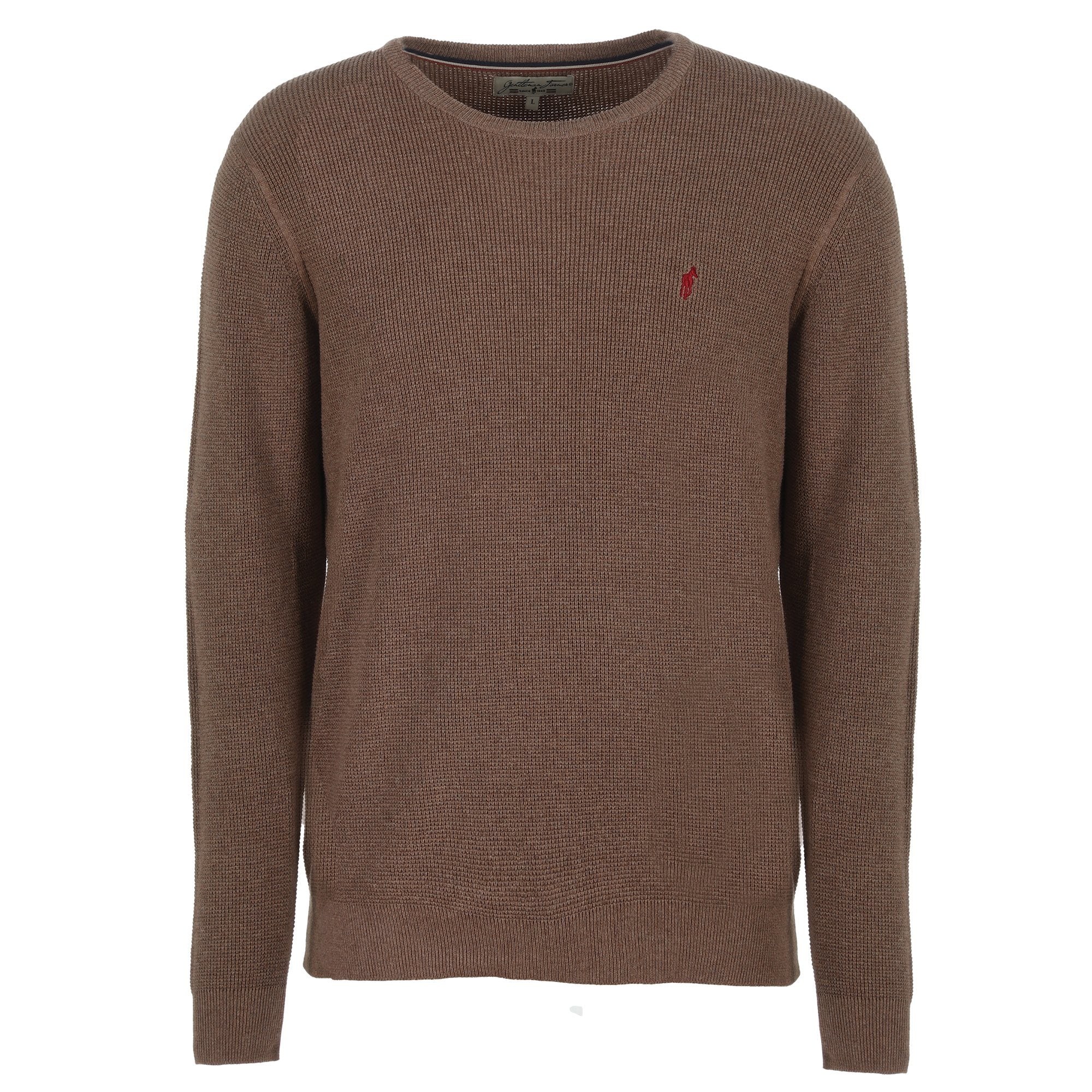 Pull col rond gris ou marron - Marron