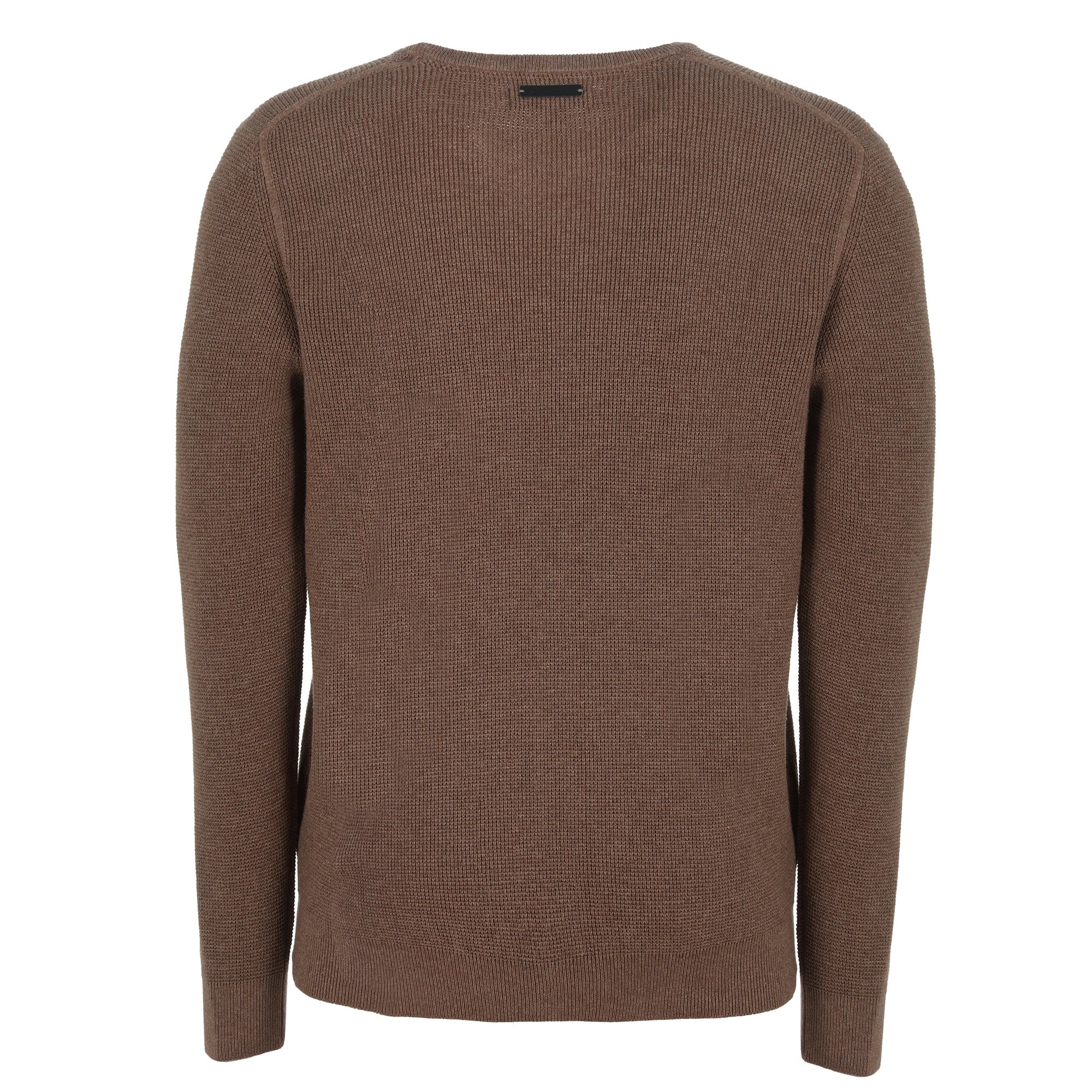 Pull col rond gris ou marron - Marron - Image 2