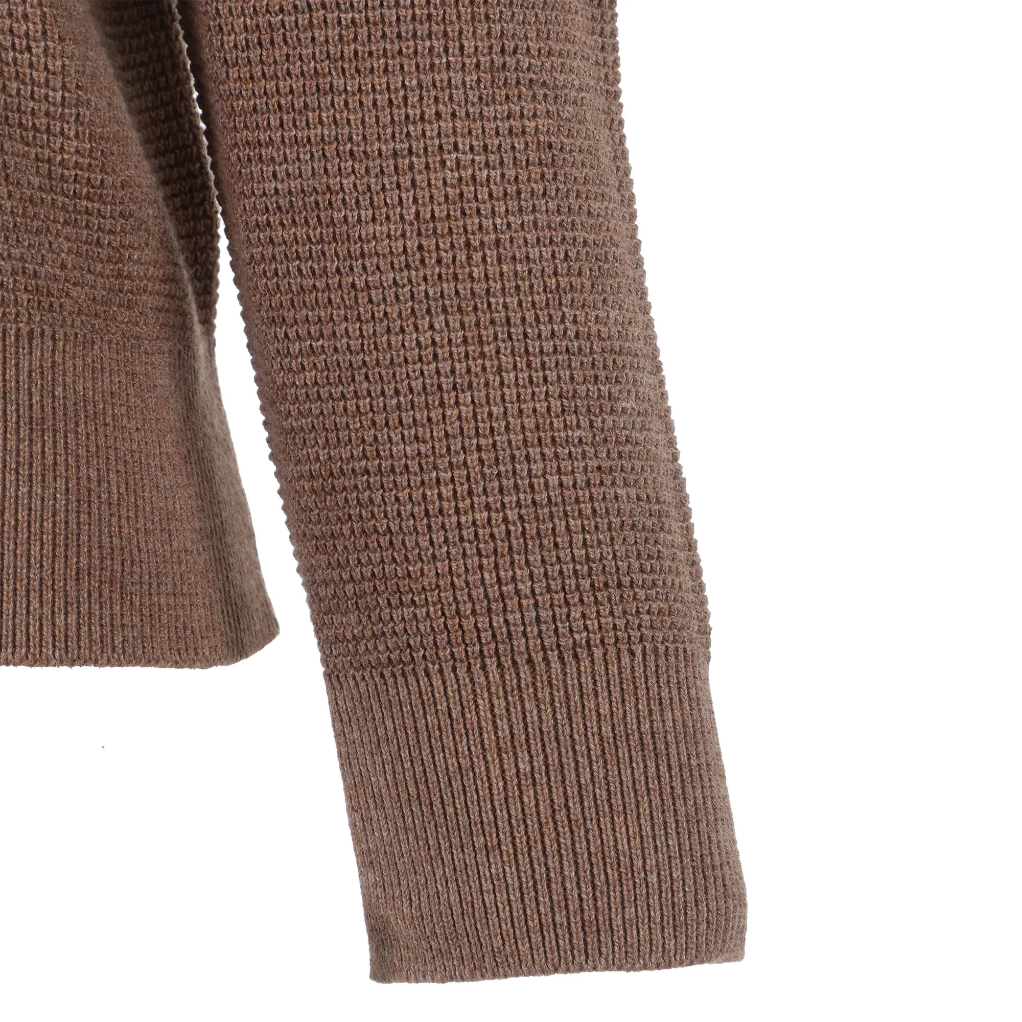 Pull col rond gris ou marron - Marron - Image 4