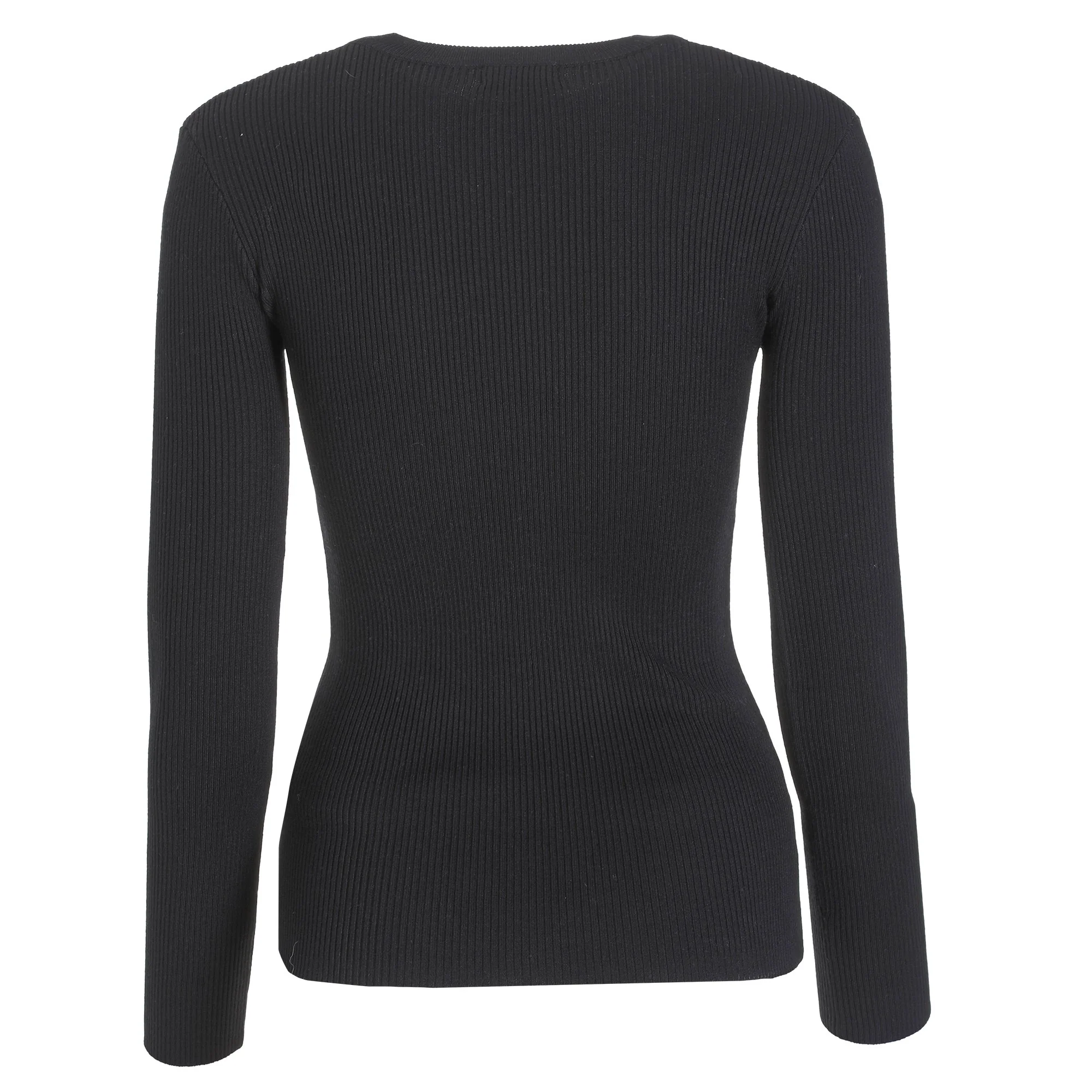 Pull col rond - Noir - Image 6