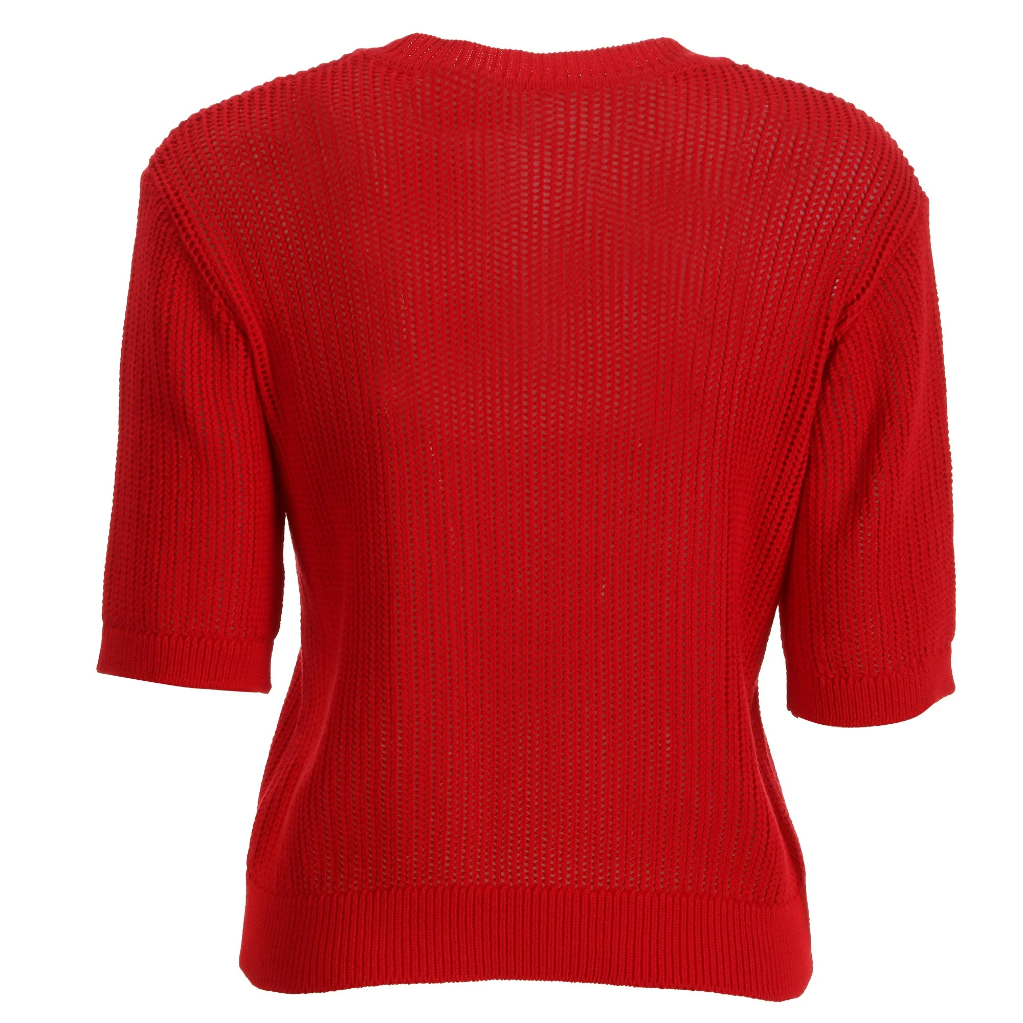 Pull en crochet manche courte  - Rouge - Image 2