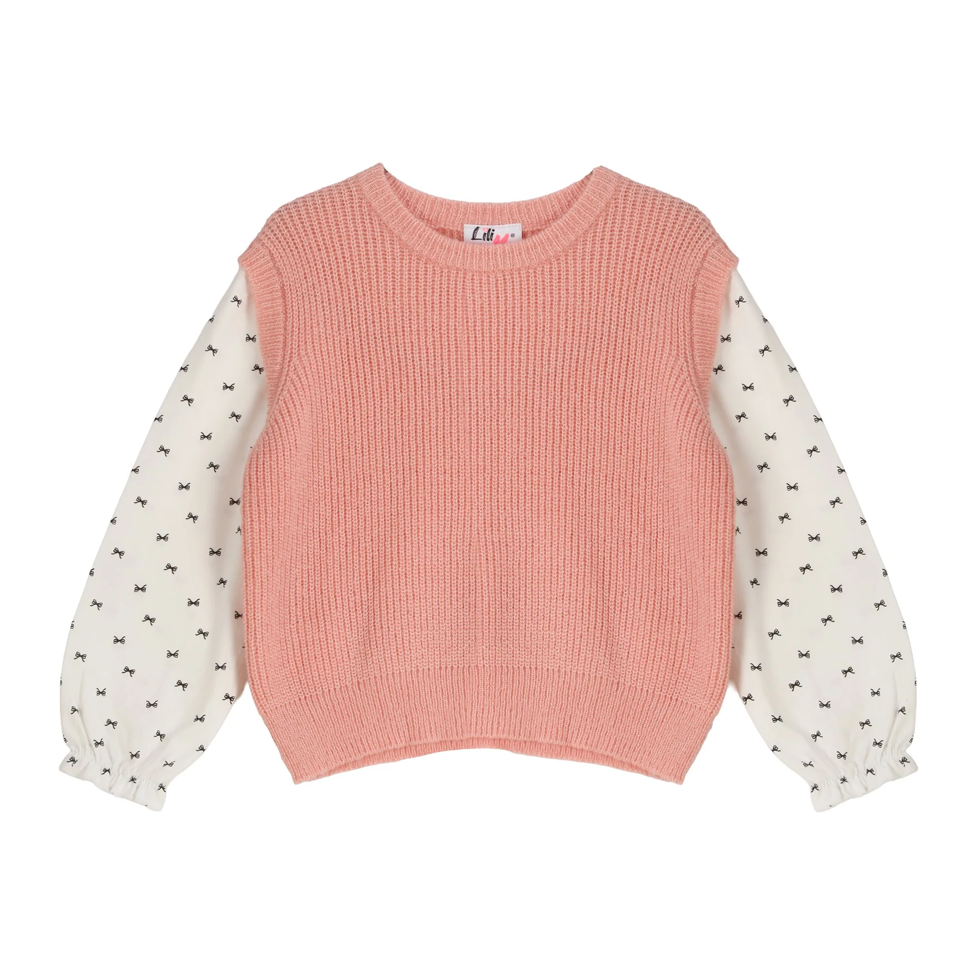 Pull fausse doublure 3/12 ans - Rose