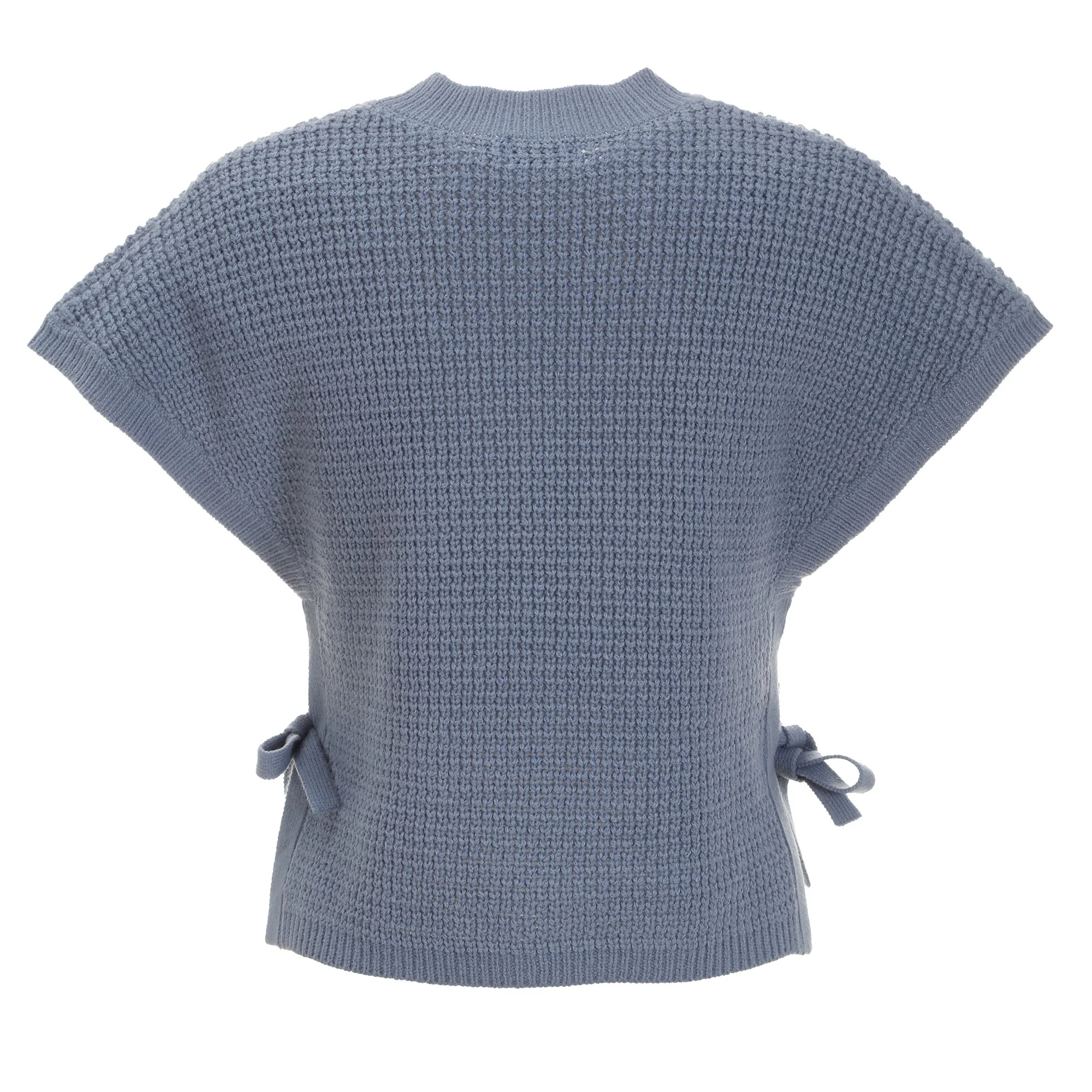 Pull sans manche noué  - Bleu - Image 2