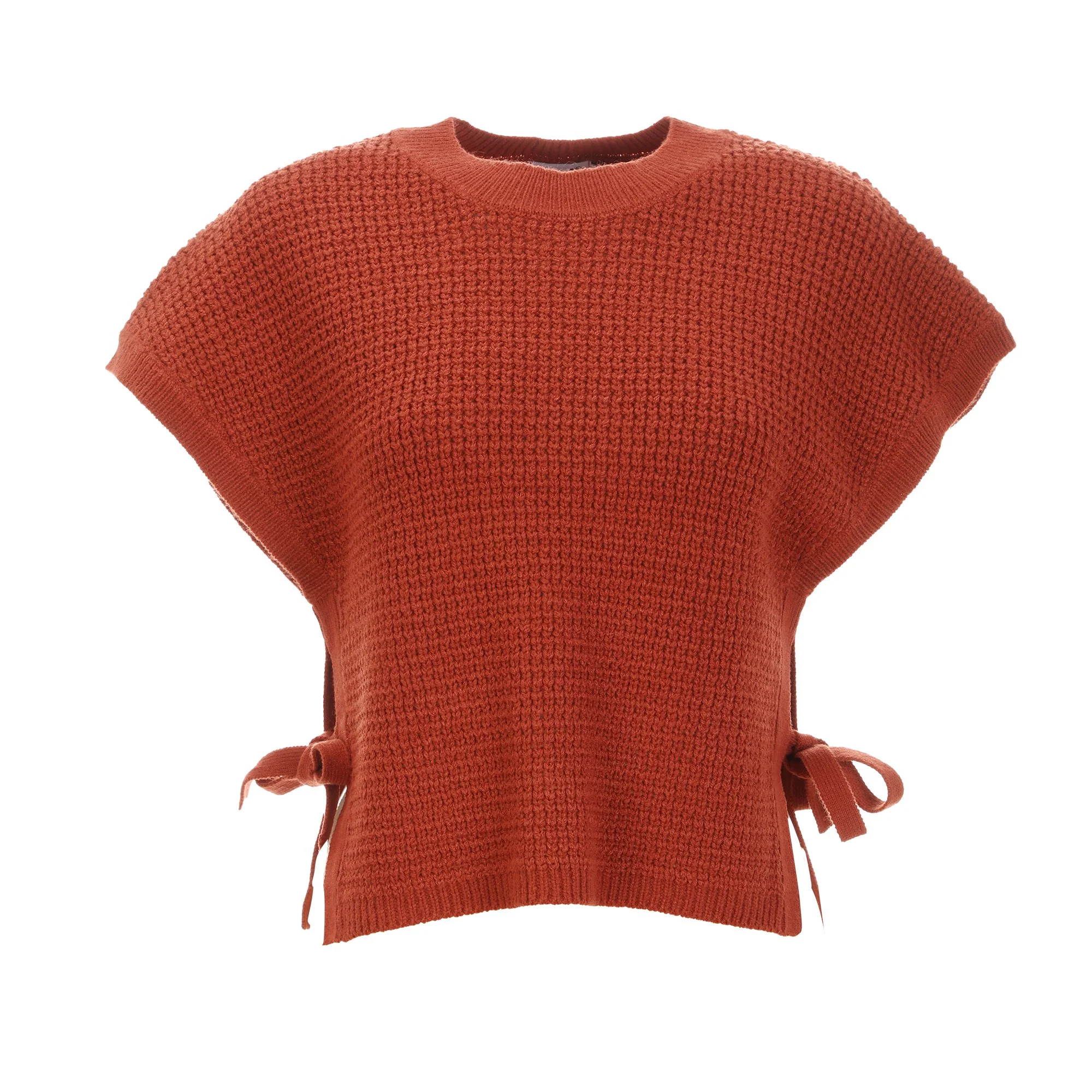 Pull sans manche noué - Orange