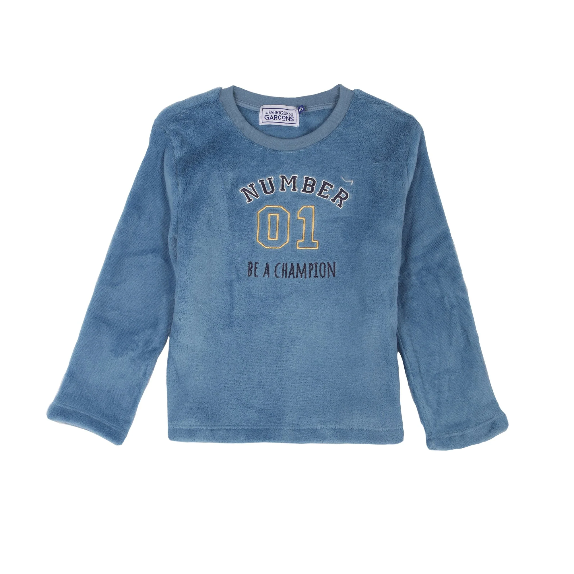 Pyjama coral fleece à rayures 3/12 ans - Bleu - Image 2