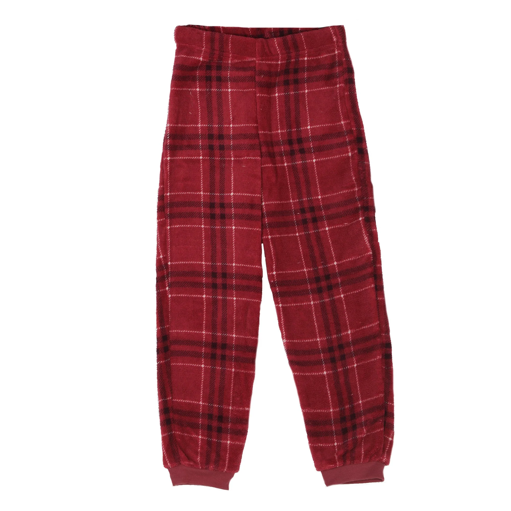 Pyjama coral fleece bas à carreaux 4/12 ans - Rouge - Image 4