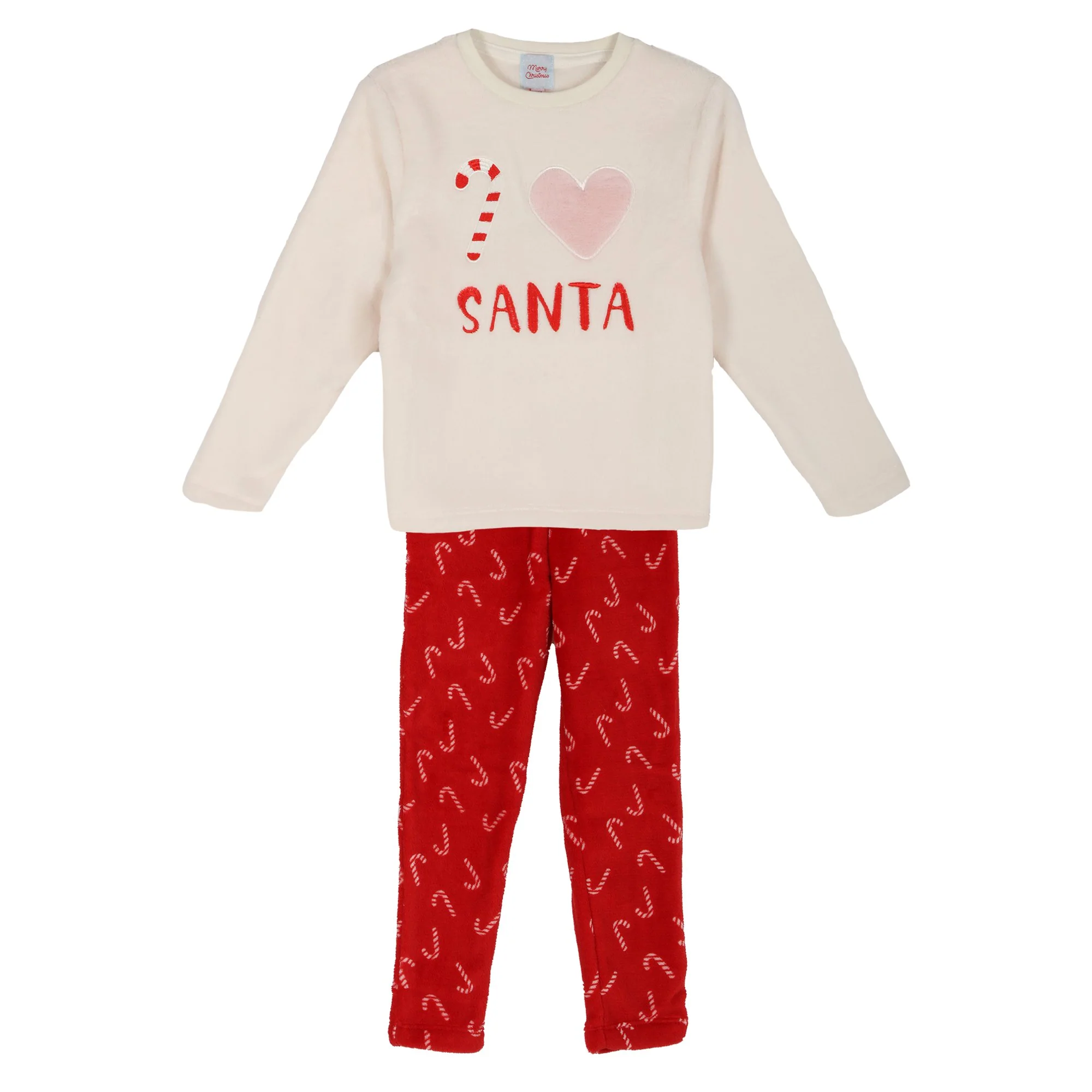 Pyjama de Noël coral fleece 3/12 ans - Blanc