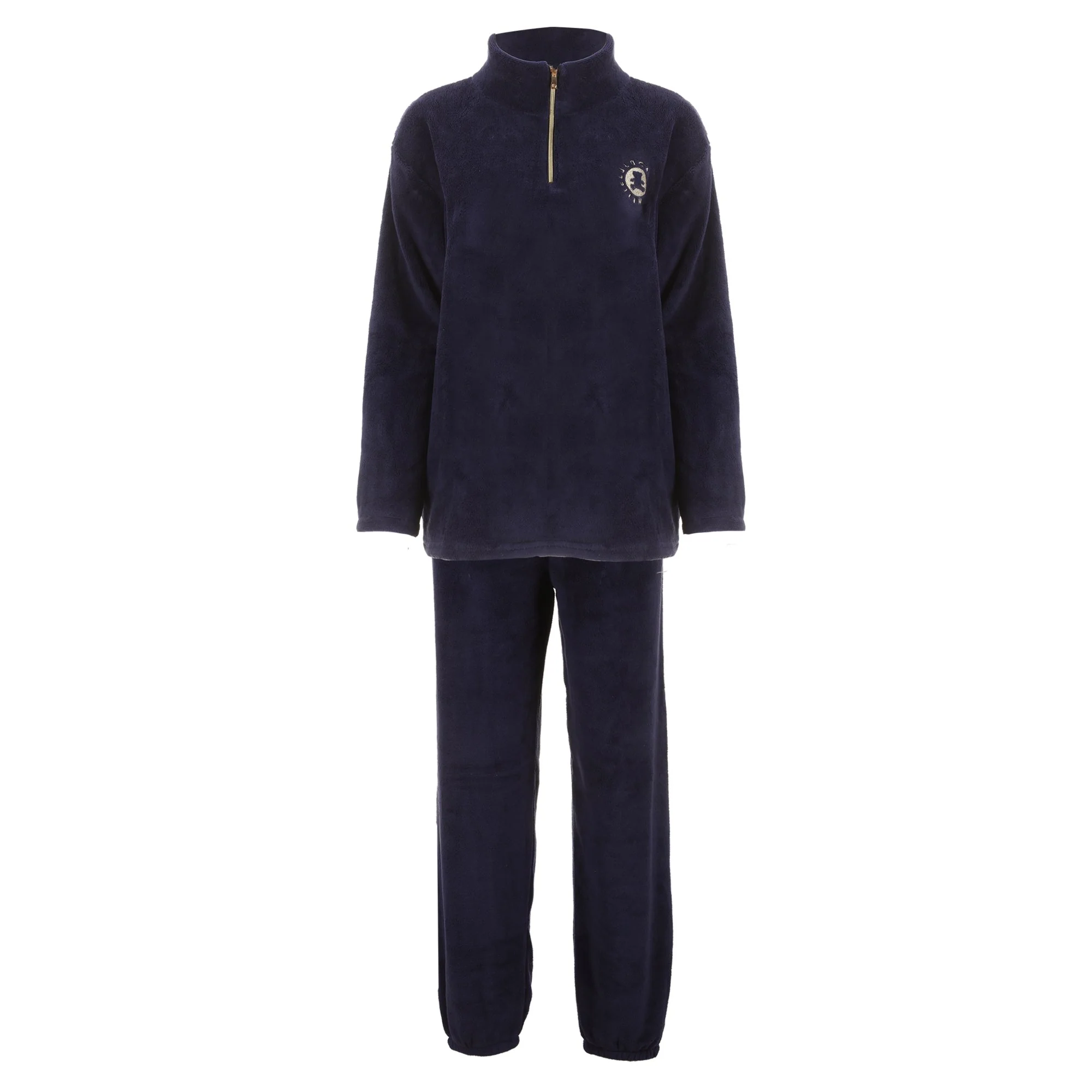 Pyjama long coral fleece - Bleu foncé
