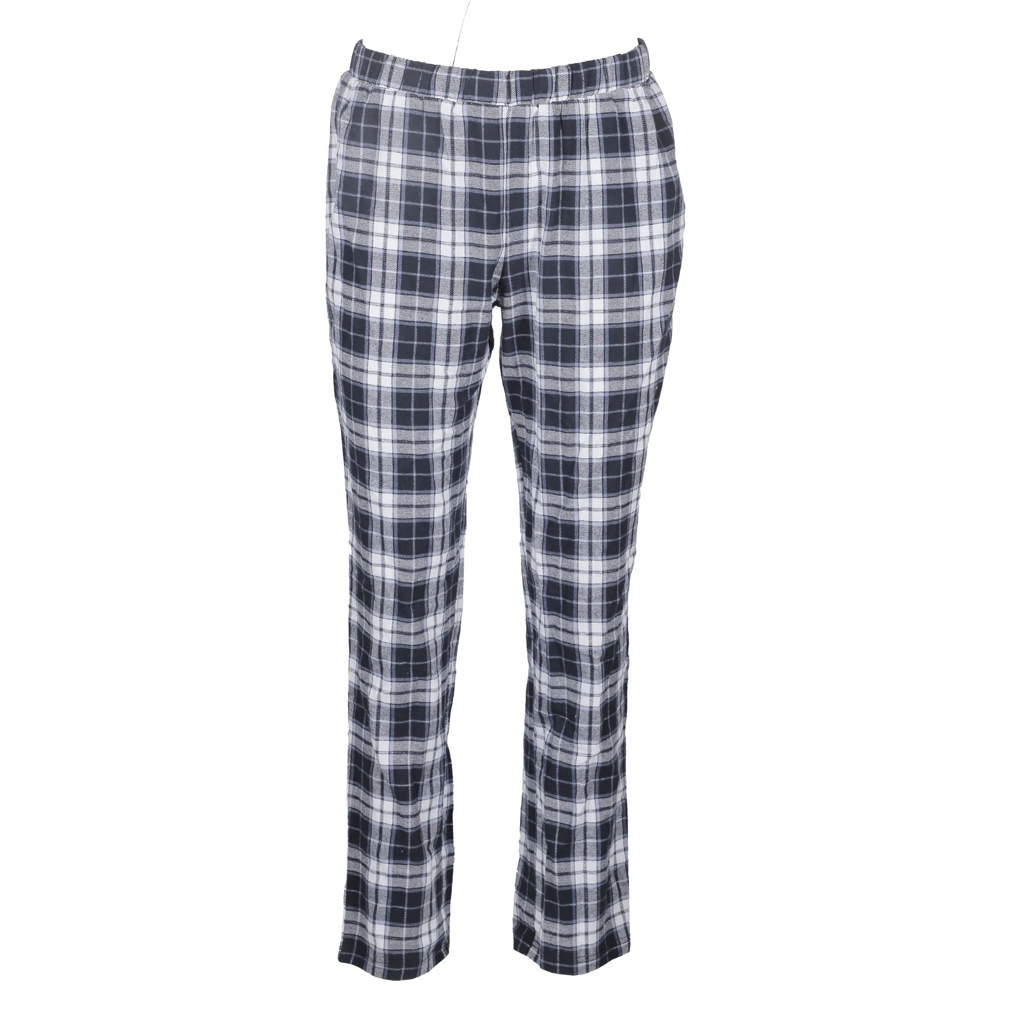 Pyjama long jersey à carreaux  - Bleu foncé - Image 4