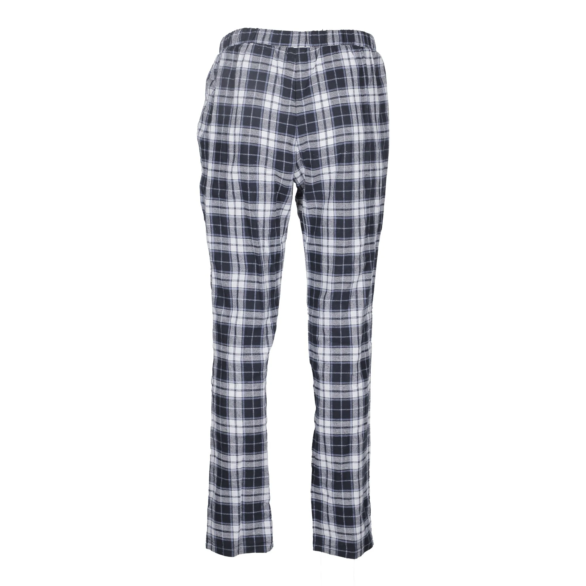 Pyjama long jersey à carreaux  - Bleu foncé - Image 5