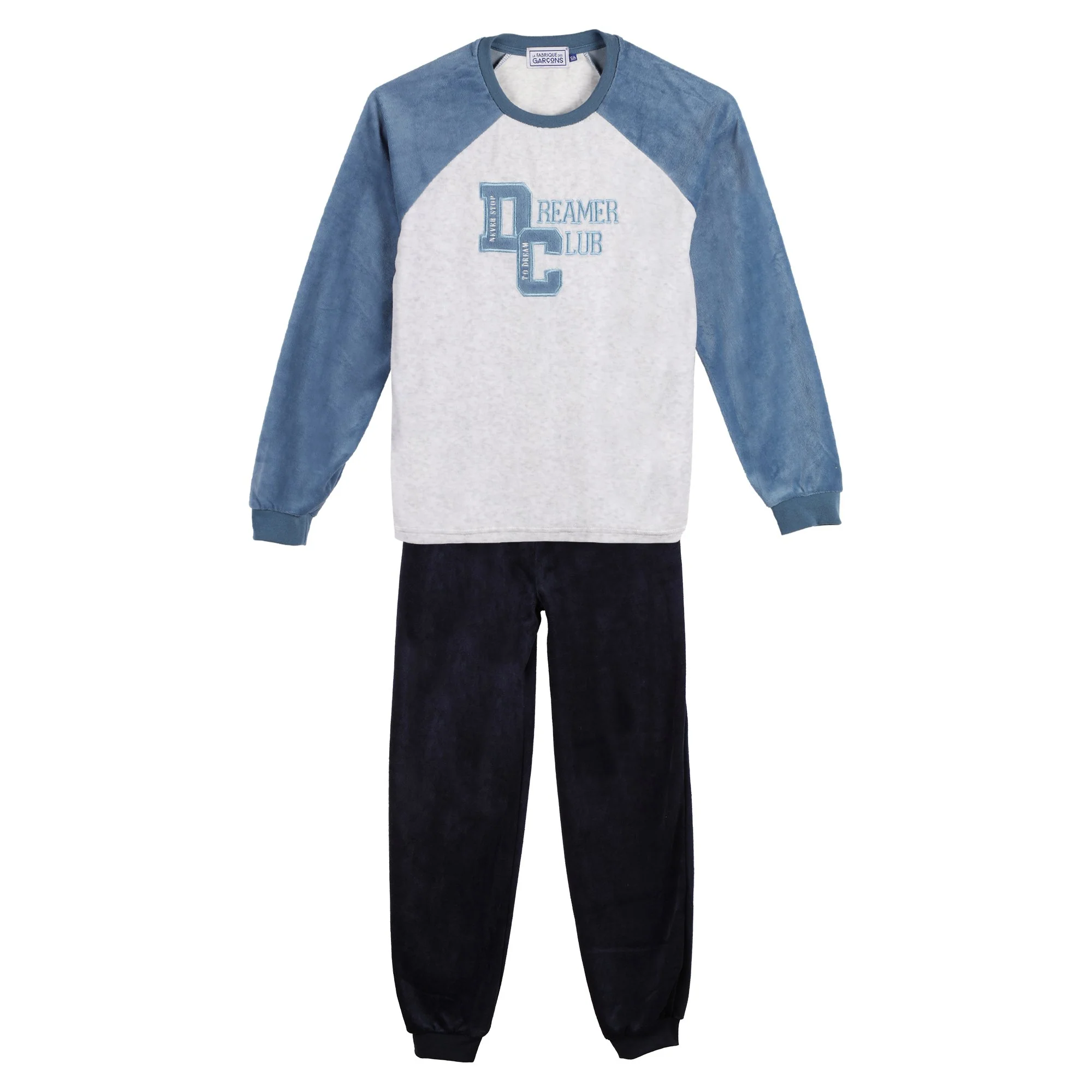 Pyjama velours 3/14 ans - Bleu - Image 2