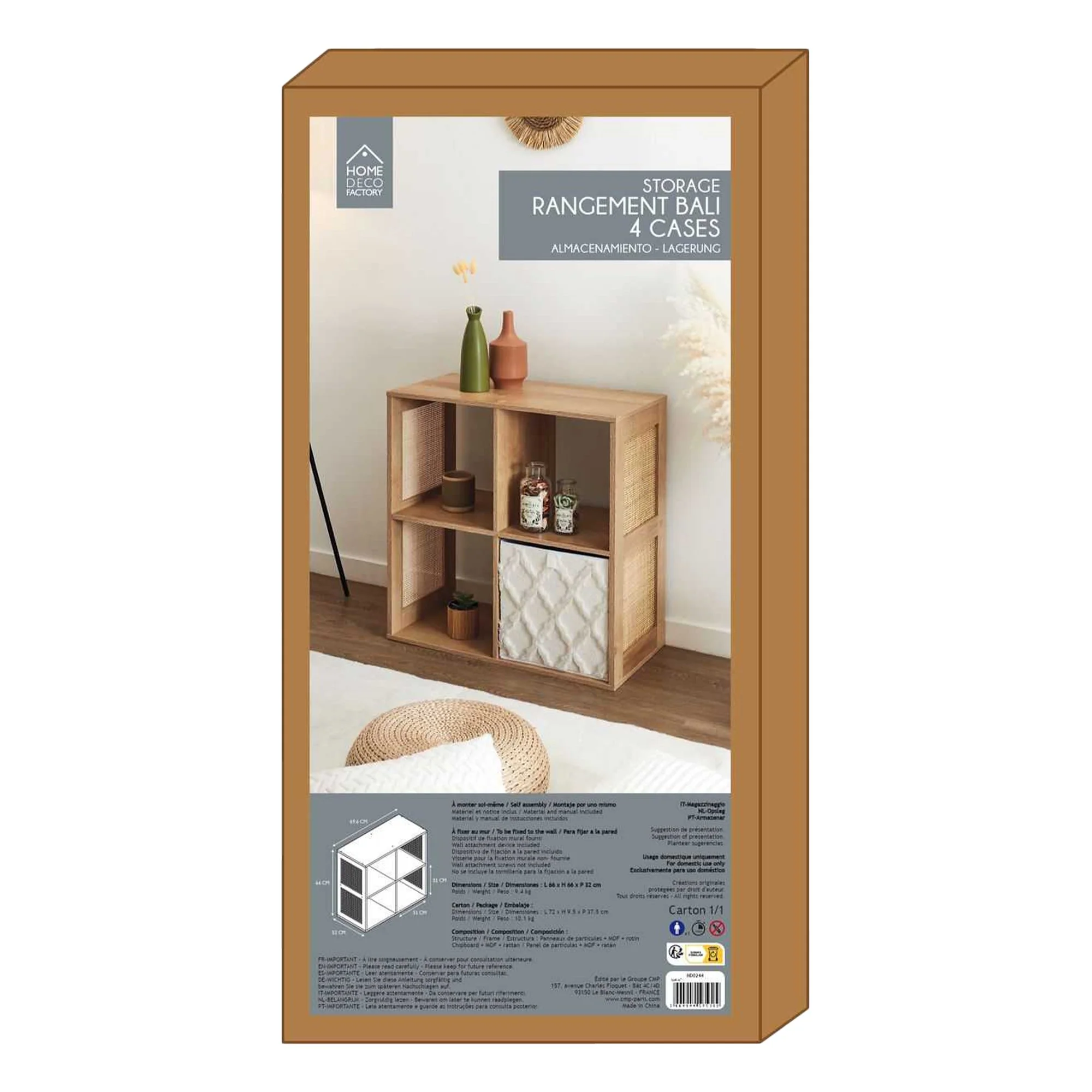 Rangement Bali modulable 4 cases - Image 6