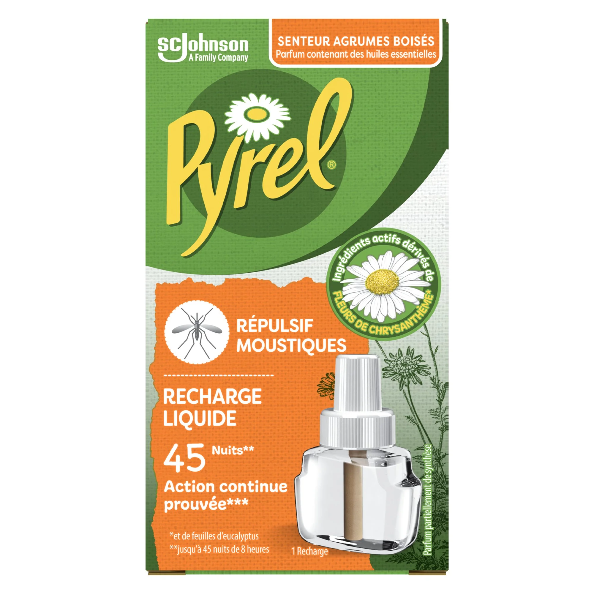 RECHARGE LIQUIDE REPULSIF MOUSTIQUES AGRUMES BOISES 45 NUITS