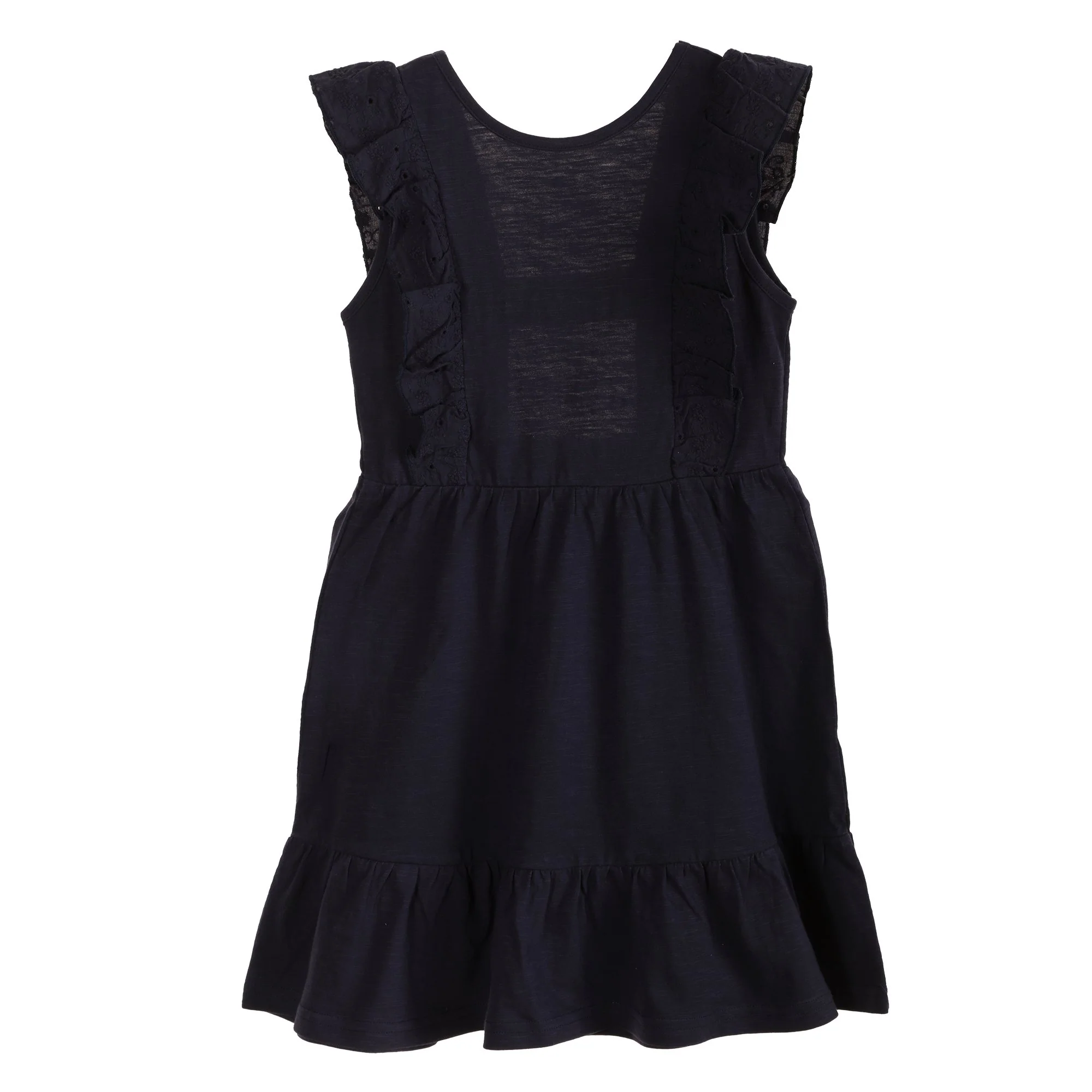 Robe avec broderie anglaise - Bleu foncé