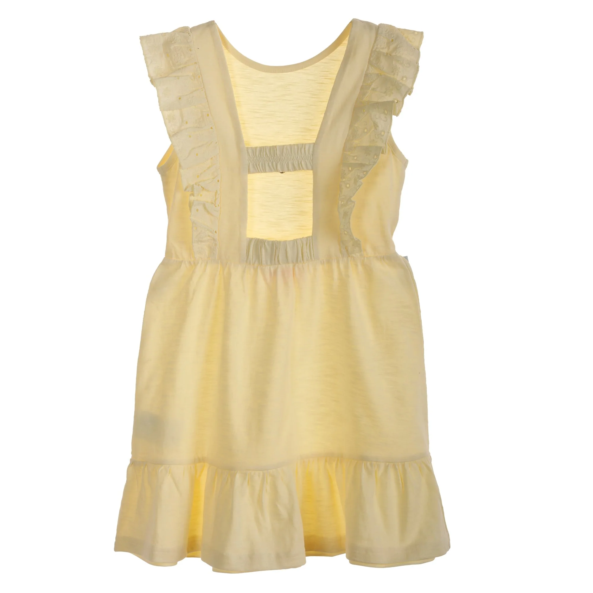 Robe avec broderie anglaise - Jaune - Image 2