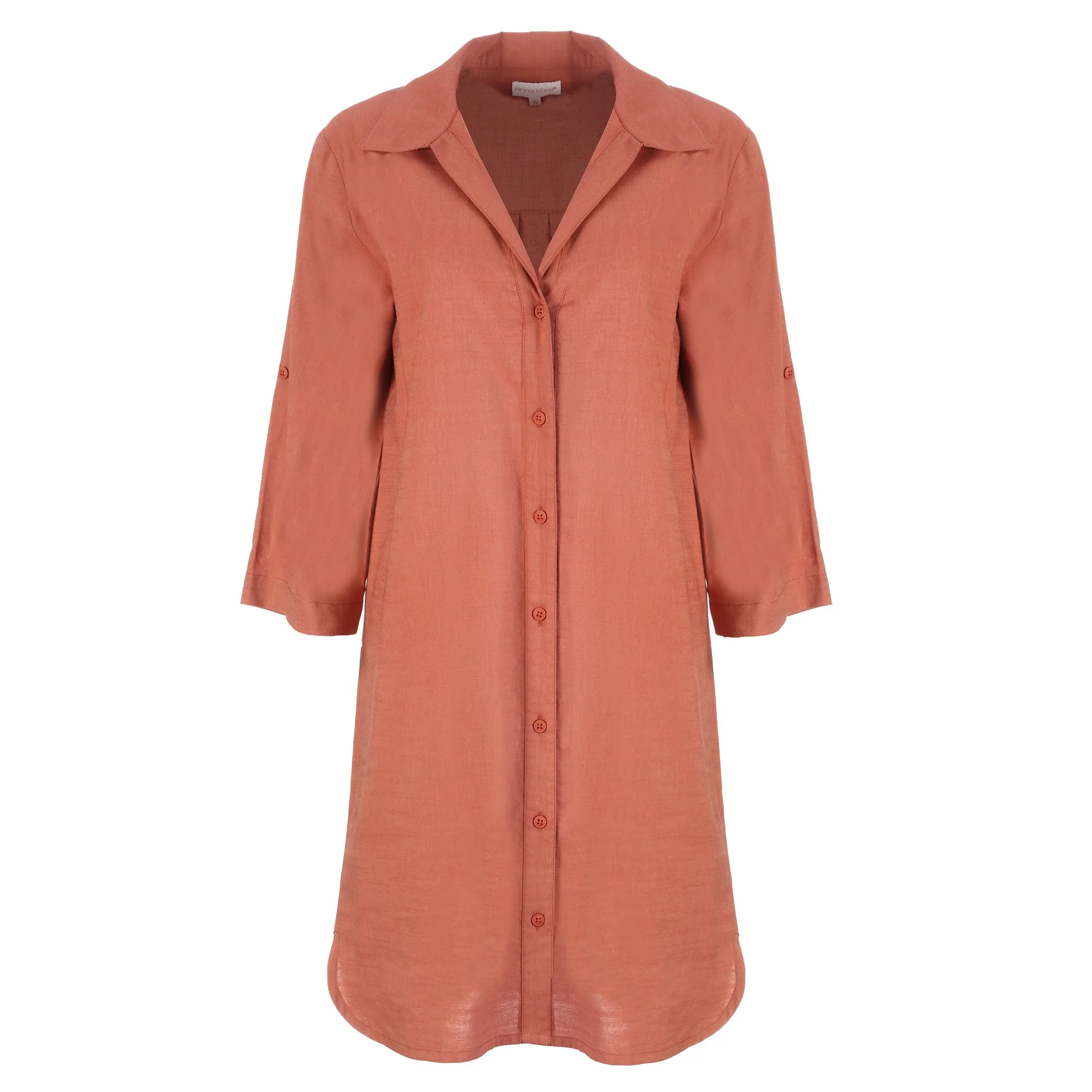 Robe chemise longue  - Orange