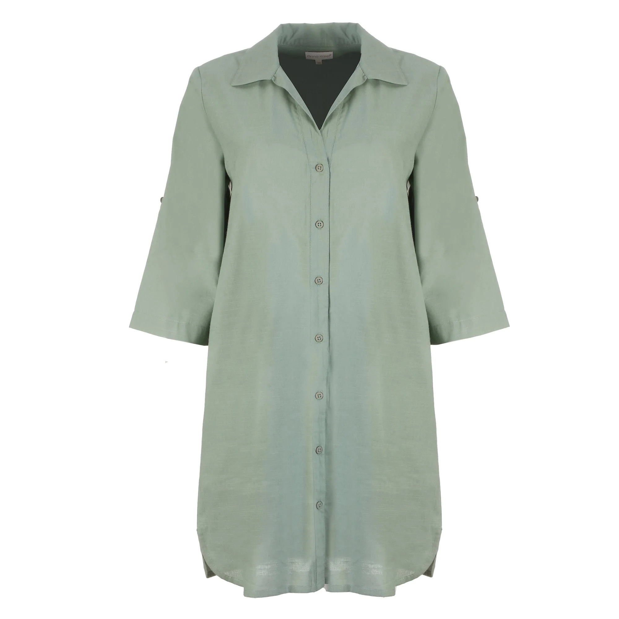 Robe chemise longue - Vert