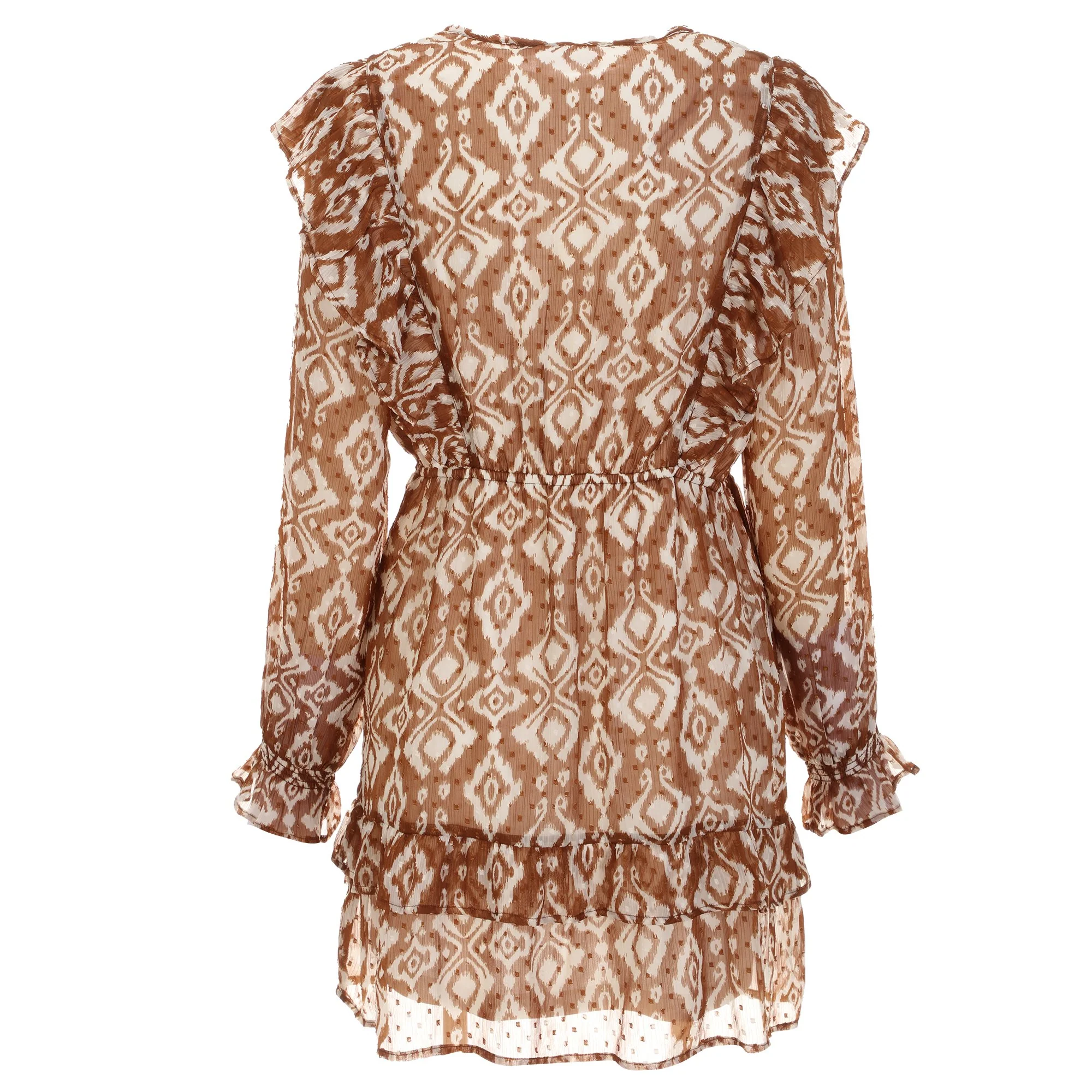 Robe courte imprimé - Marron - Image 2