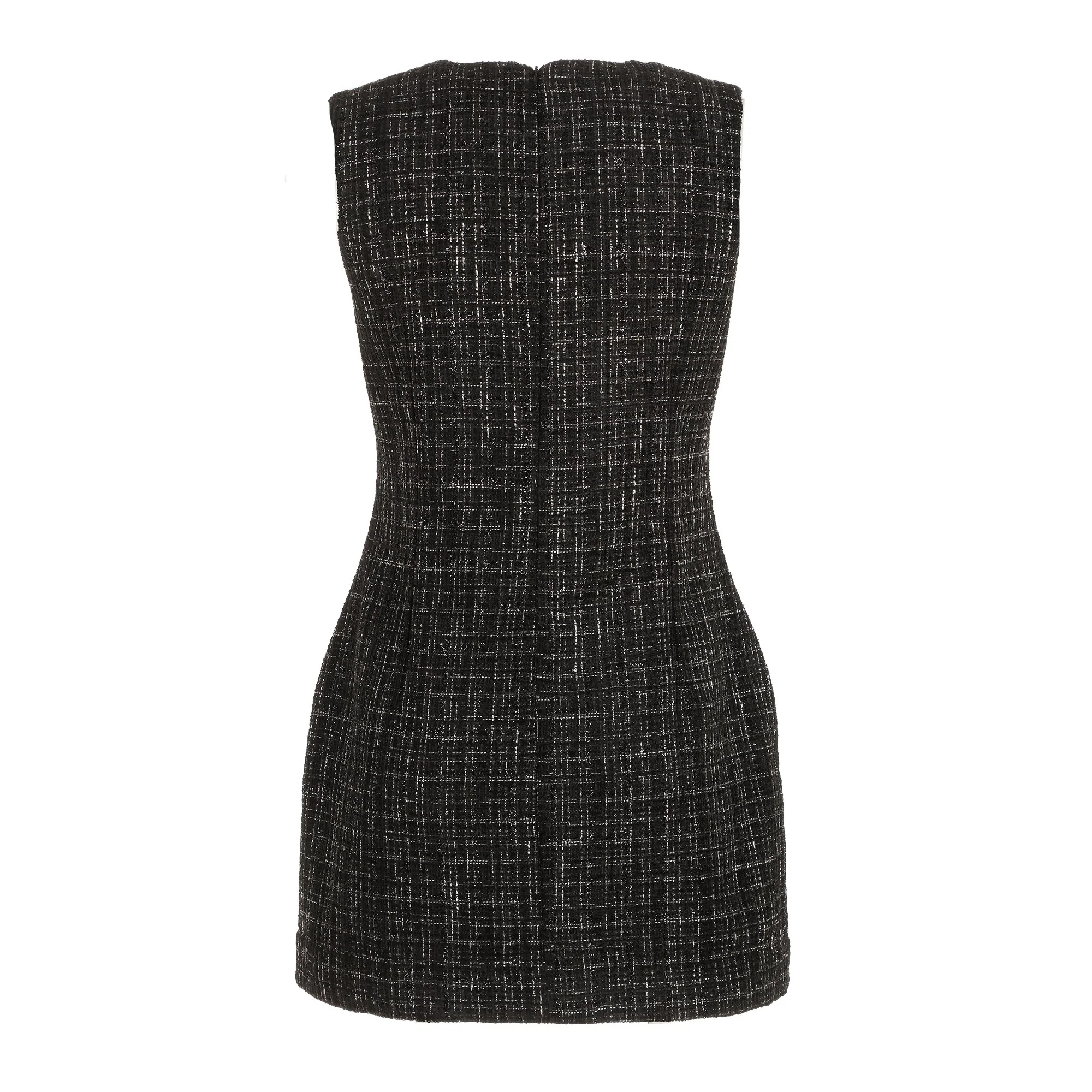 Robe courte tweed  - Noir - Image 3