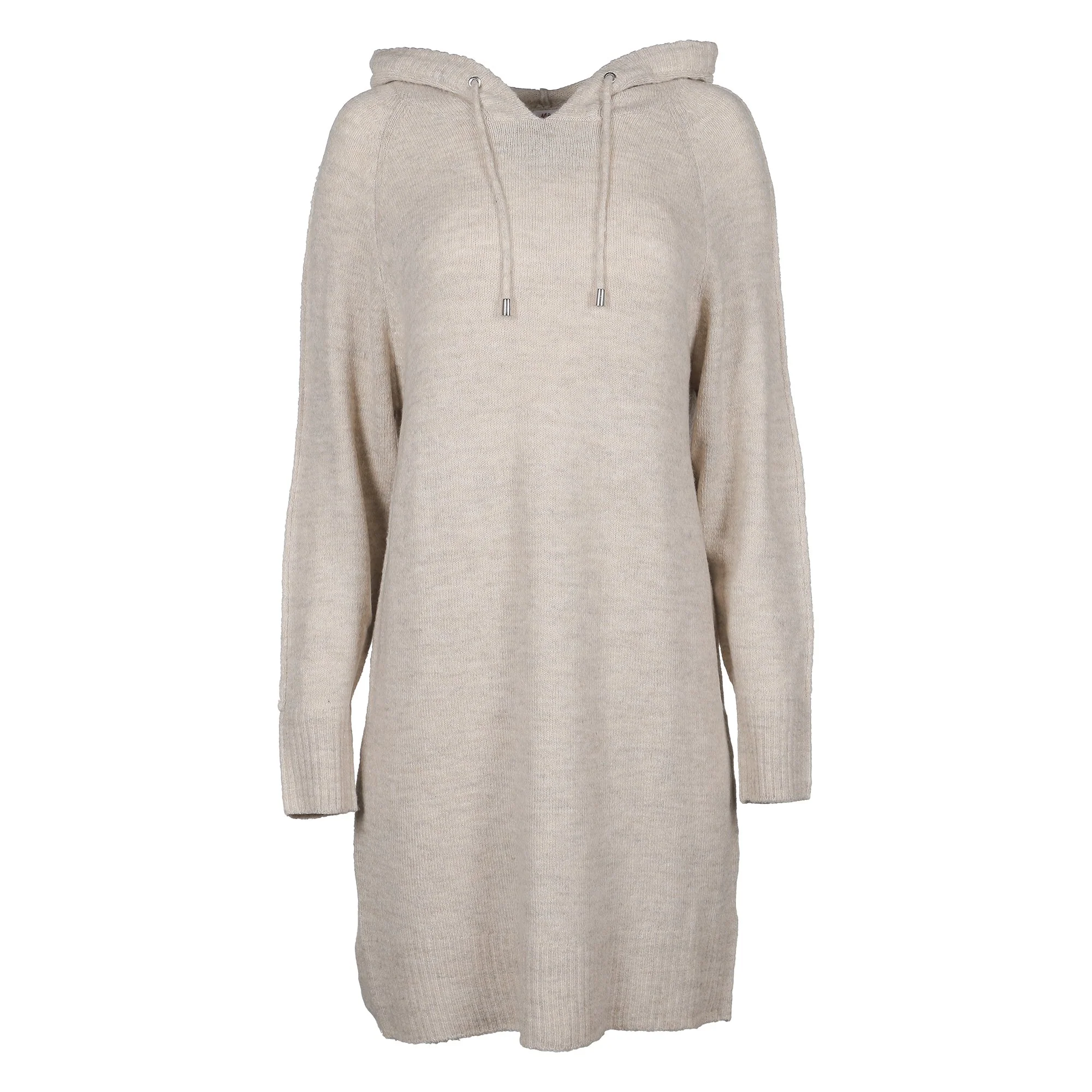 Robe en maille à capuche  - Beige