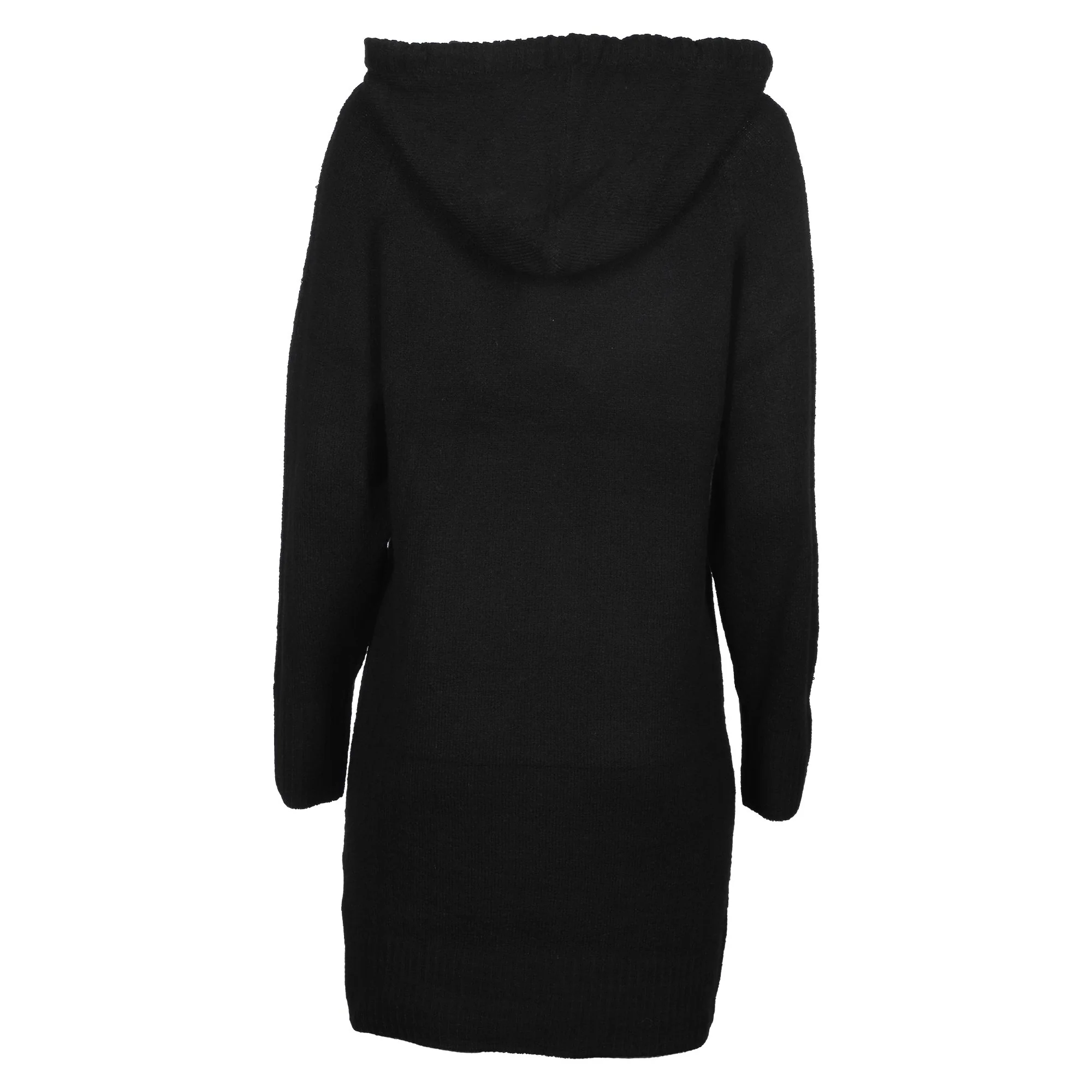 Robe en maille à capuche  - Noir - Image 3