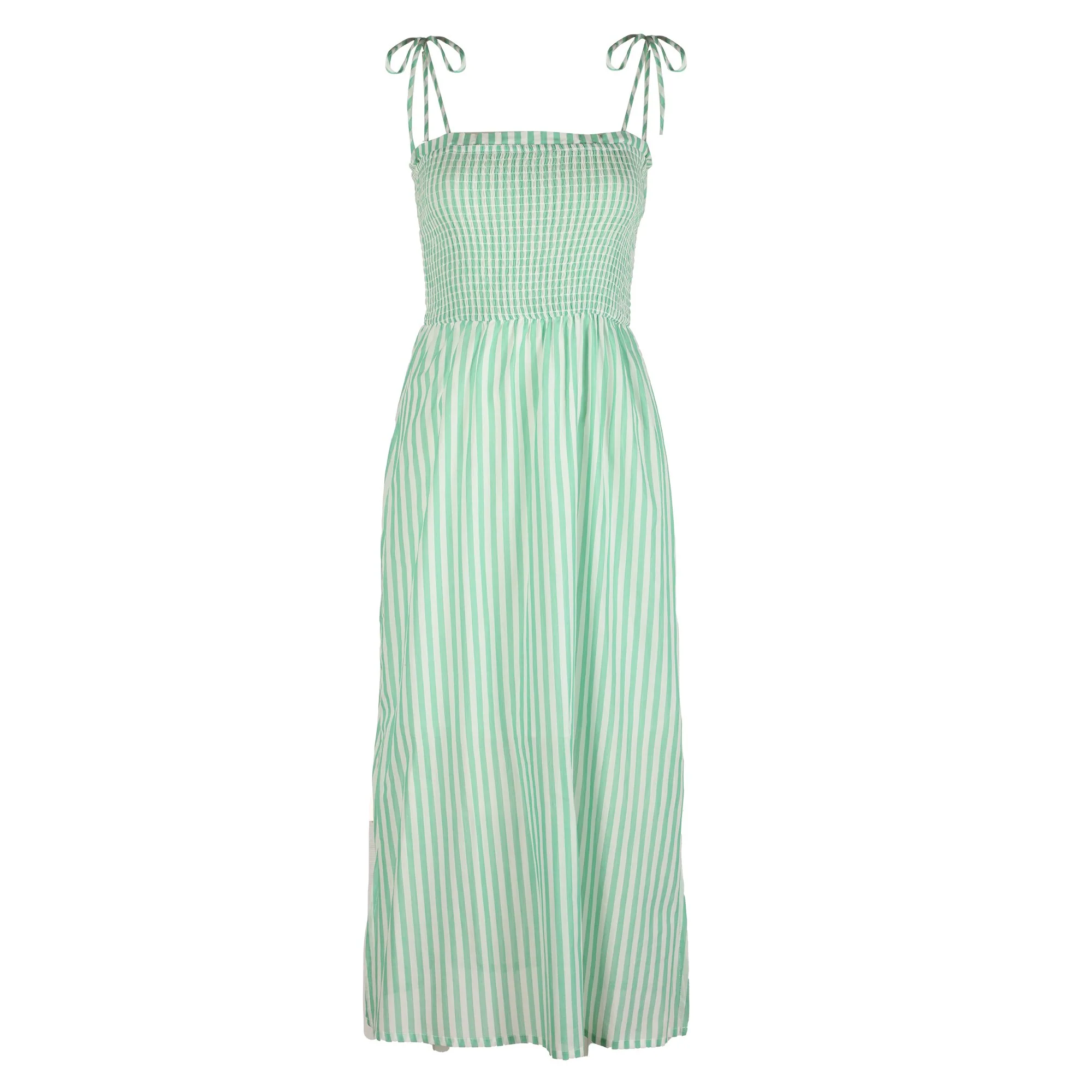 Robe longue à bretelles - Vert