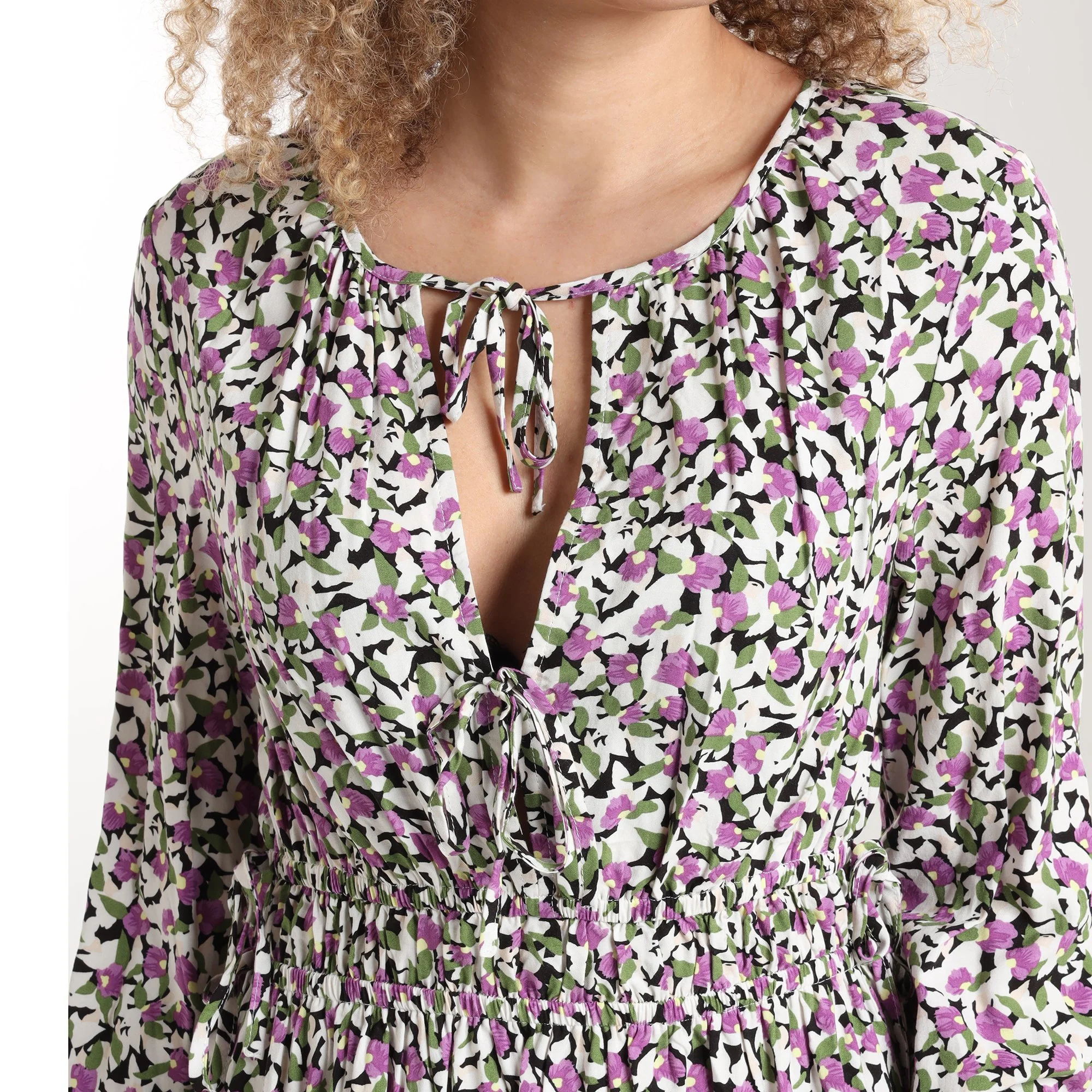 Robe longue à nœuds  - Imprimé - Image 3