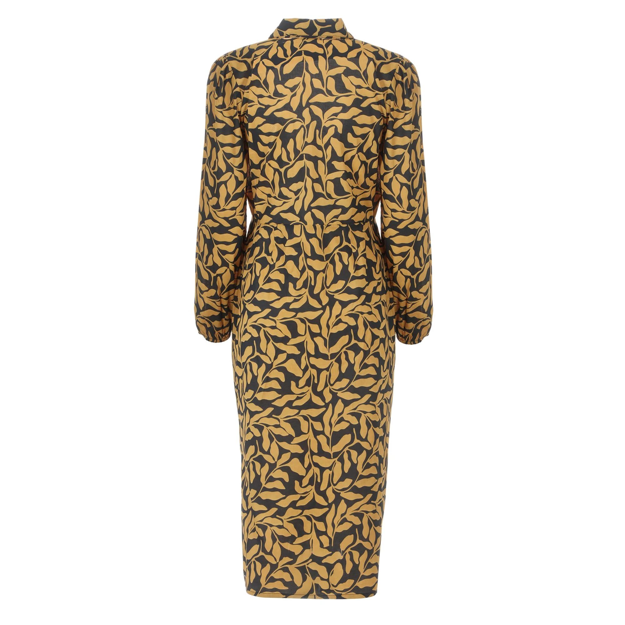 Robe longue ceinturée - Jaune - Image 2