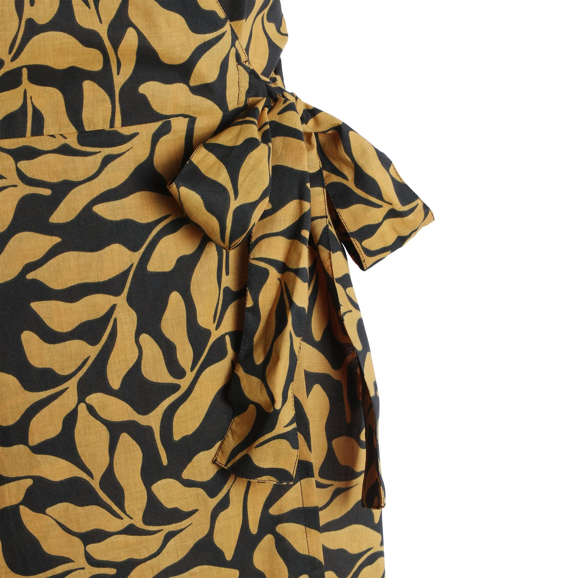 Robe longue ceinturée - Jaune - Image 3