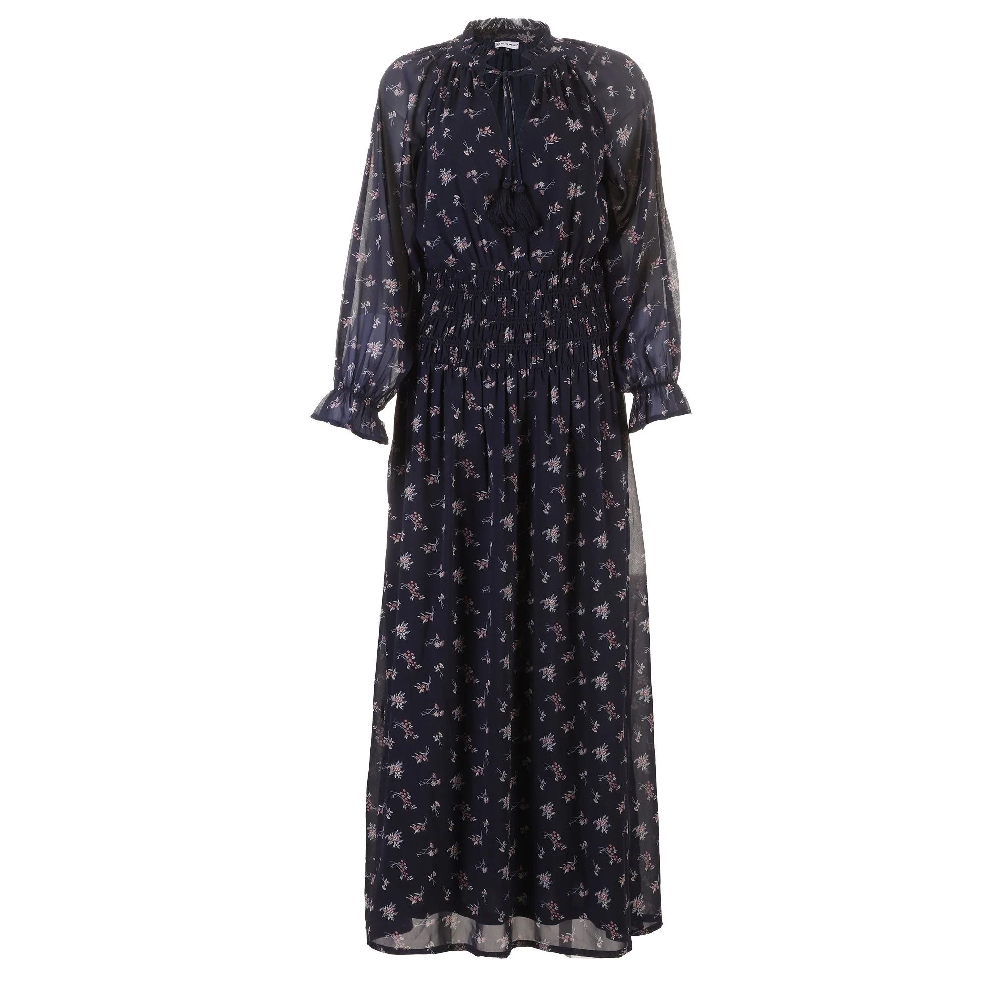 Robe longue imprimée - Bleu foncé